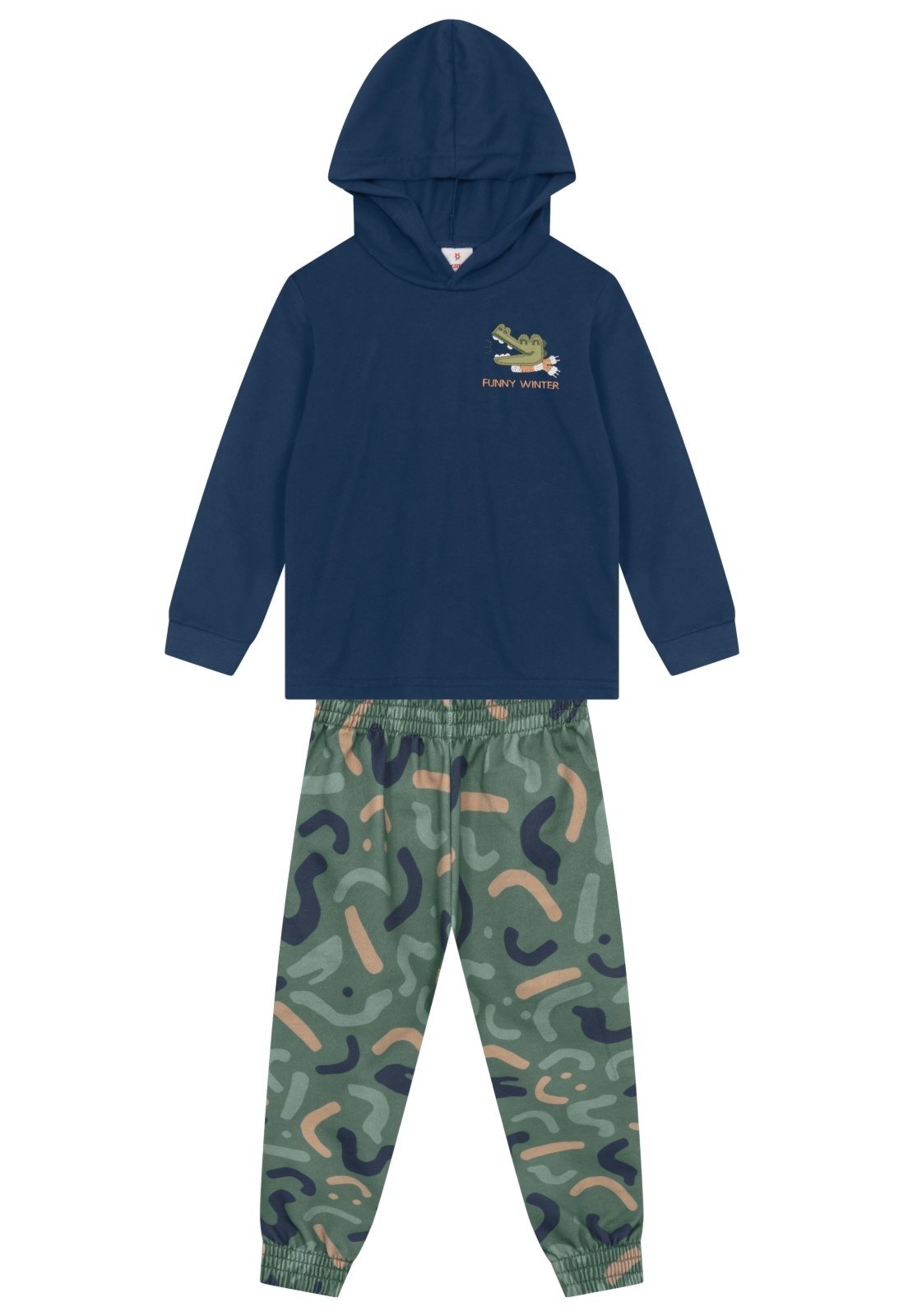 Infantil - Conjunto menino com bordado de jacaré Brandili