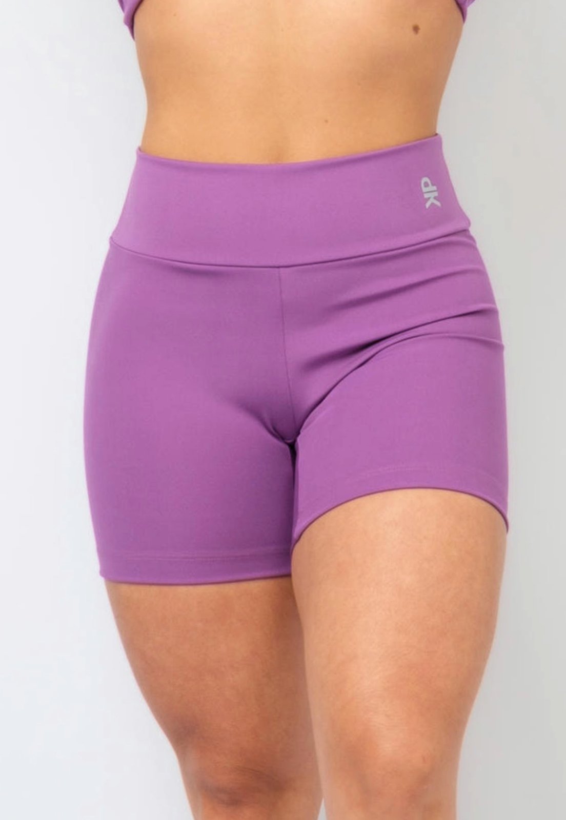 Short Fitness Pink Urban Meia Coxa Cintura Alta Zero Transparência Blackout Academia Feminino – Roxo