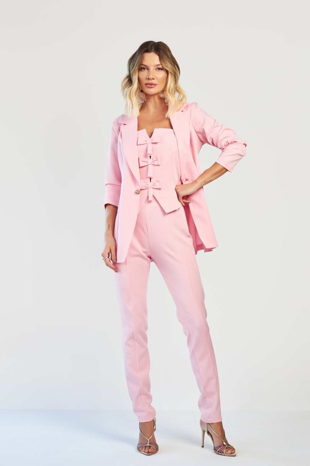 Calça Vanibele Skinny Rosa Claro
