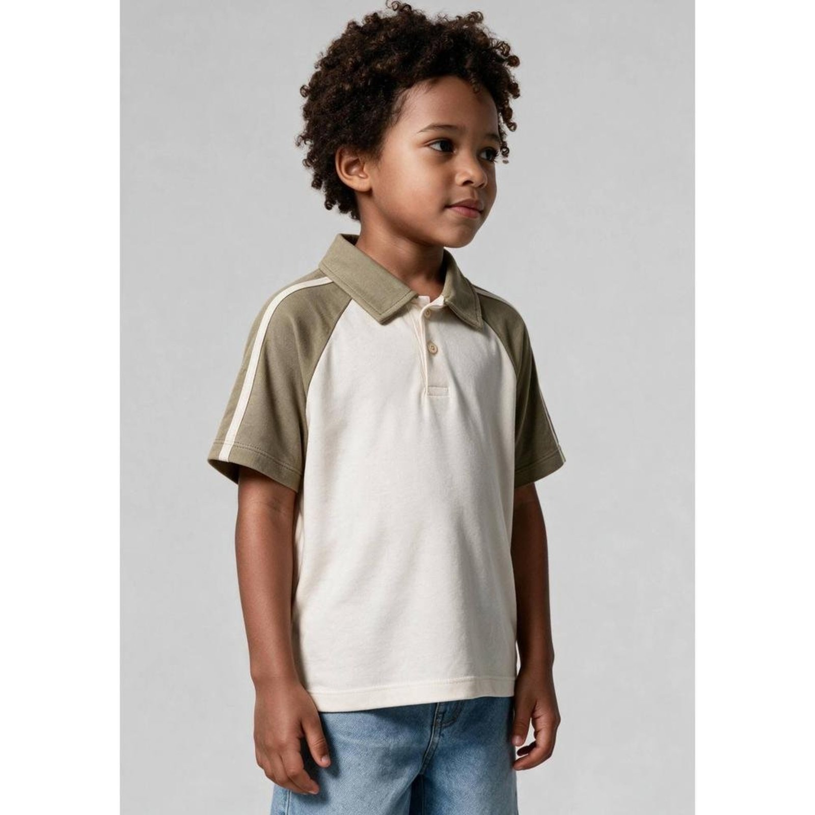 Infantil - Polo Menino Manga Raglan Contrastante Hering