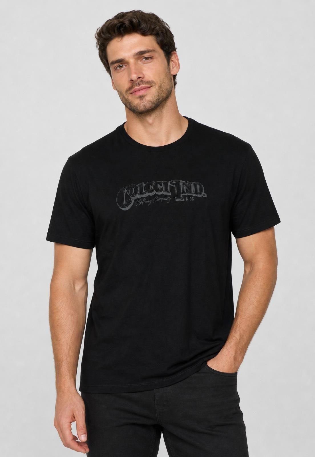 Camiseta Masculina Colcci Logo Preta