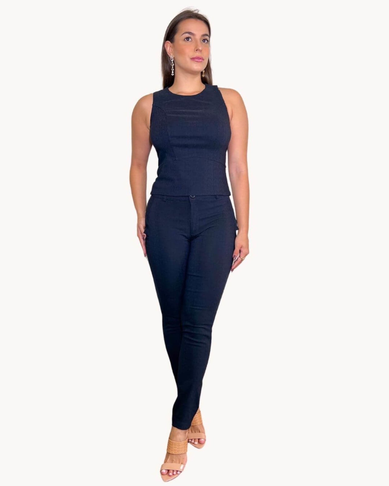 Conjunto Feminino Blusa e Calça Skinny Preto