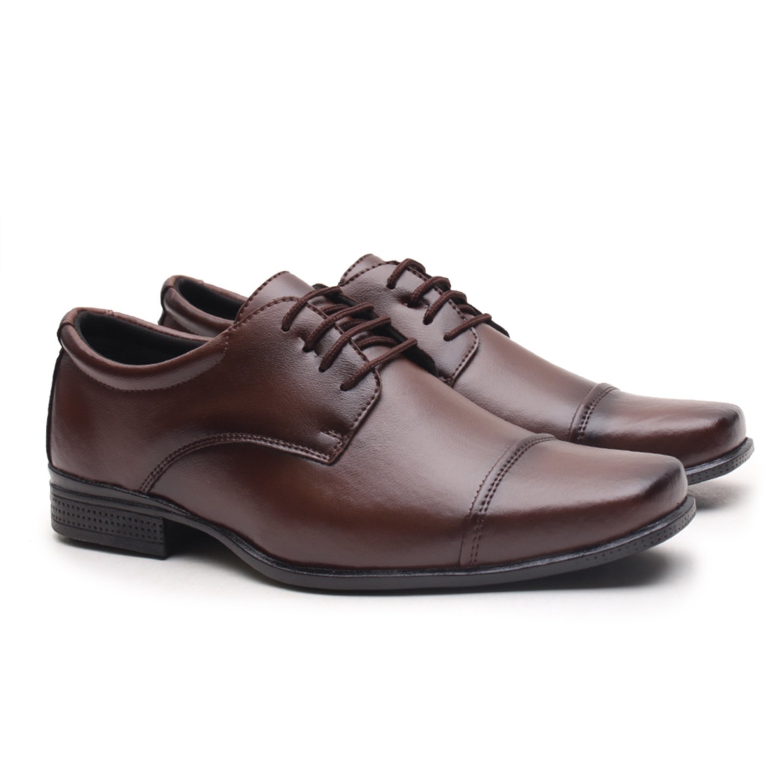 Vista 3 Sapato Social Masculino Clássico Amarrar Miletto café/caramelo/castanho Miletto café/caramelo/castanho