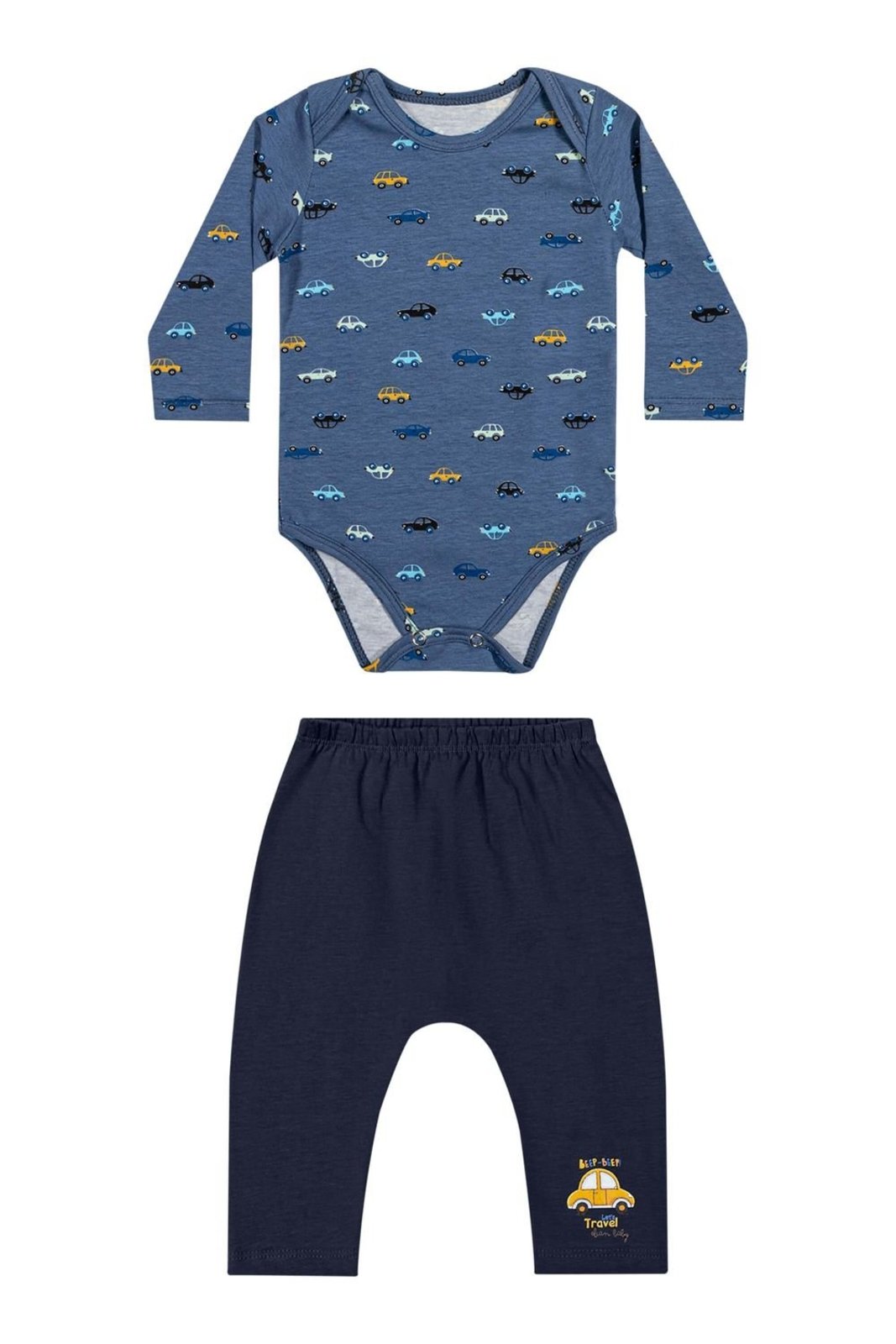 Infantil - Conjunto Menino Cotton Estampado Elian Azul