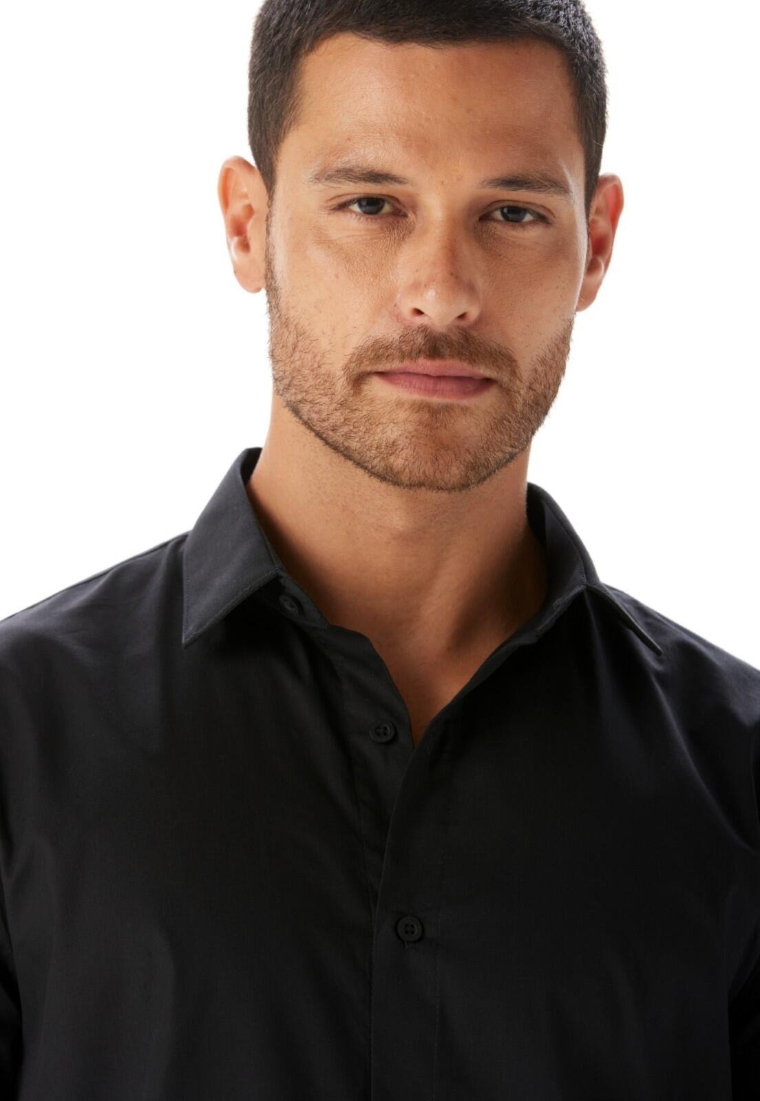 Camisa Tricoline Regular Fio 40 Traymon – Preto – P