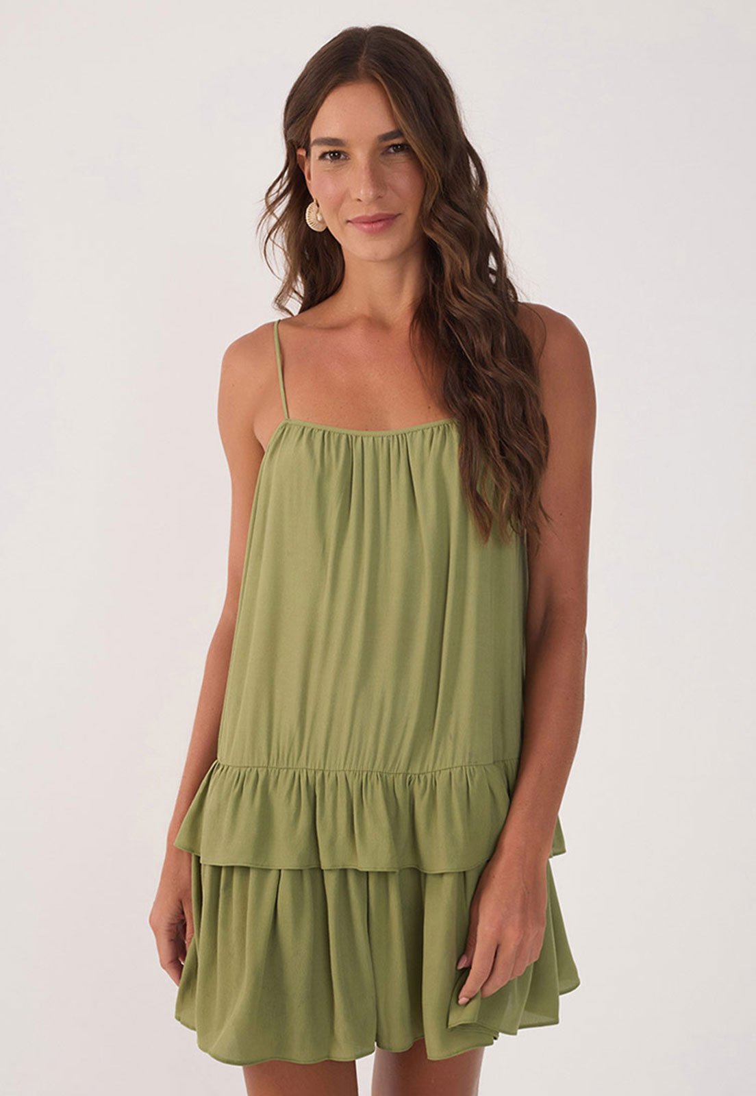 Vestido Dress To Curto Babado Verde