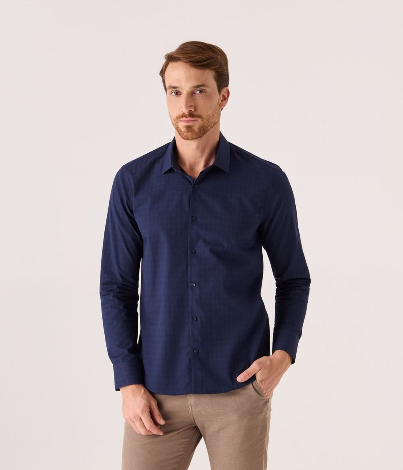 Camisa Makenji Business Masculina Azul Marinho
