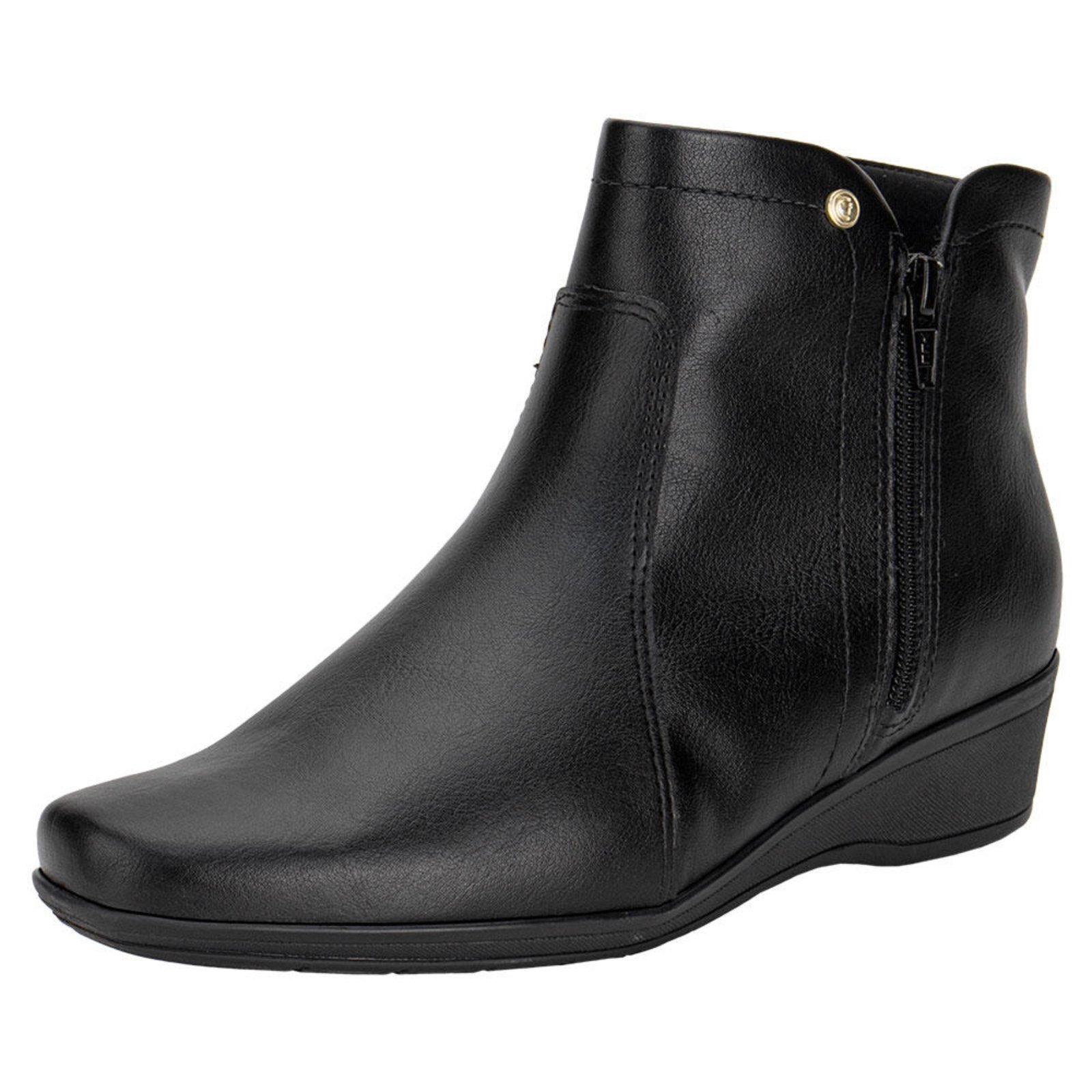Bota Feminina Cano Baixo Comfortflex 2474301 1452474 Preto