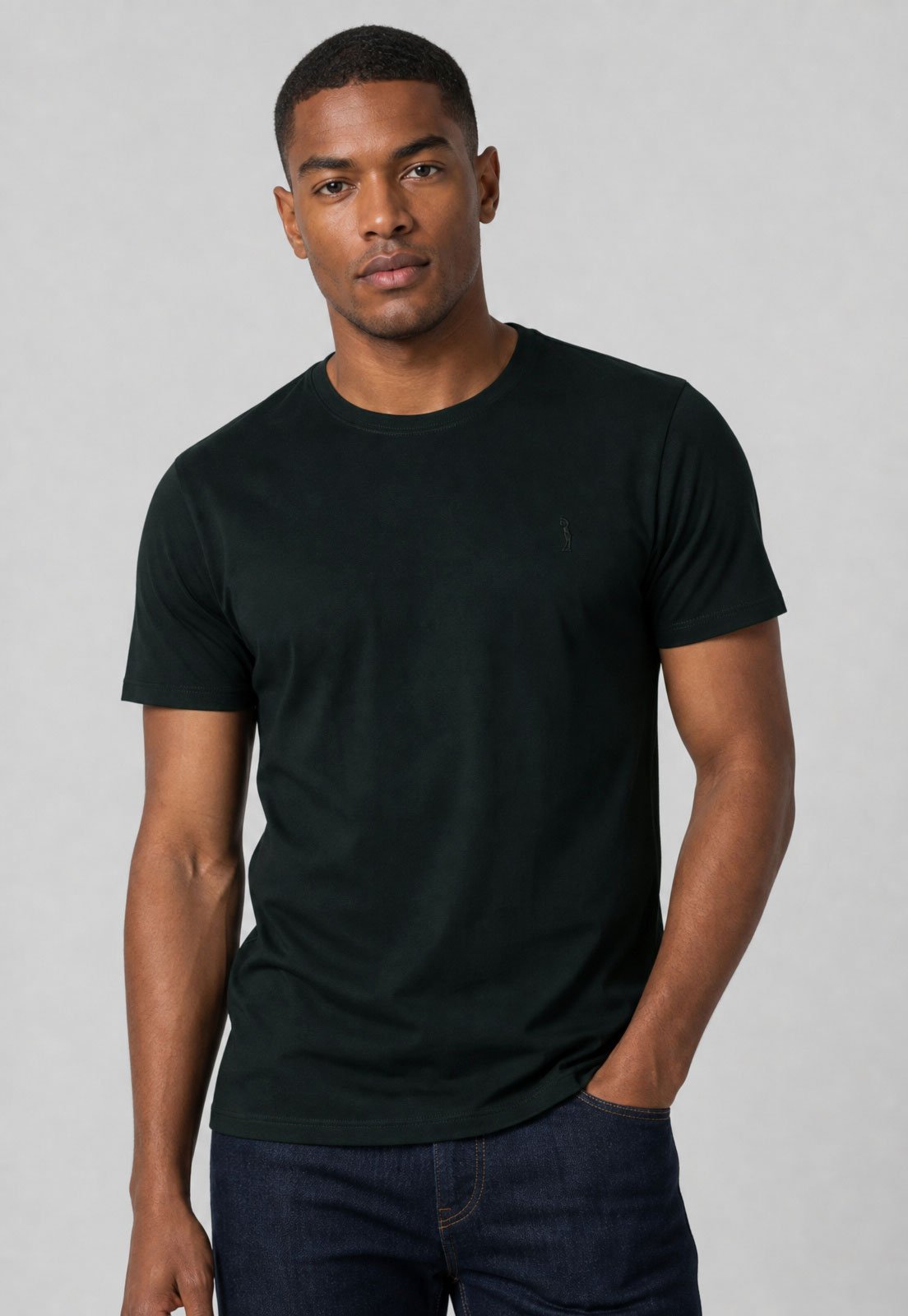 Camiseta Masculina Aleatory Logo Bordado Verde