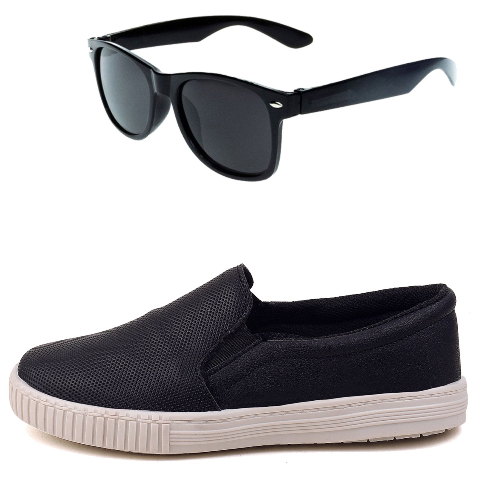 Infantil – Tenis Meninos Casual Iate Sapatilha Preto + Oculos