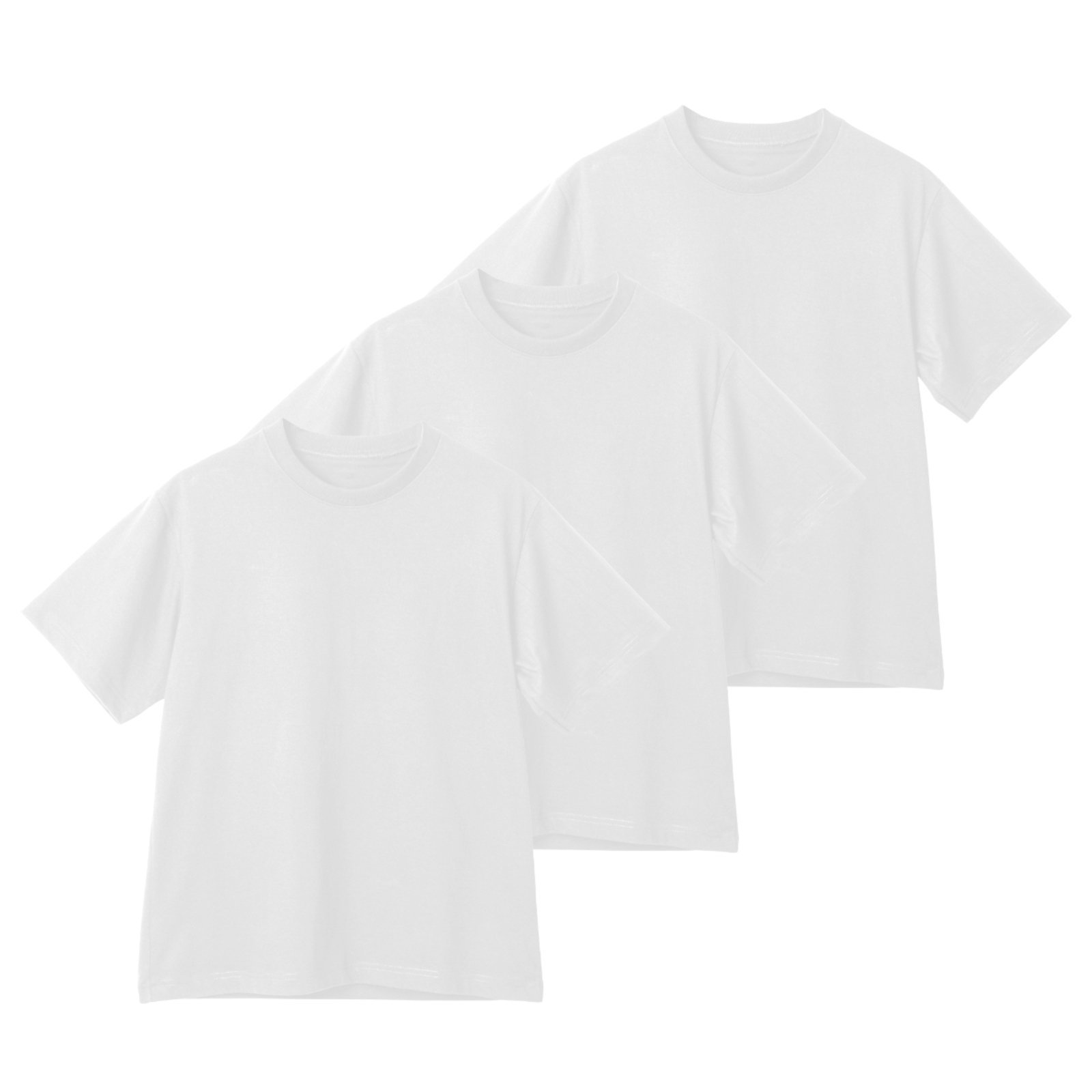 Kit 3 Camiseta Oversized de Algodão Masculina Ideal para Academia e Esportes Gola Redonda Lisa