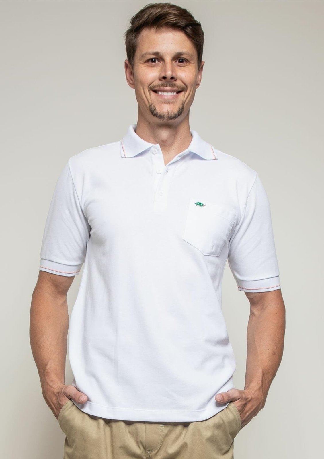 Camisa Masculina Polo Piquet | Pau a Pique Branco