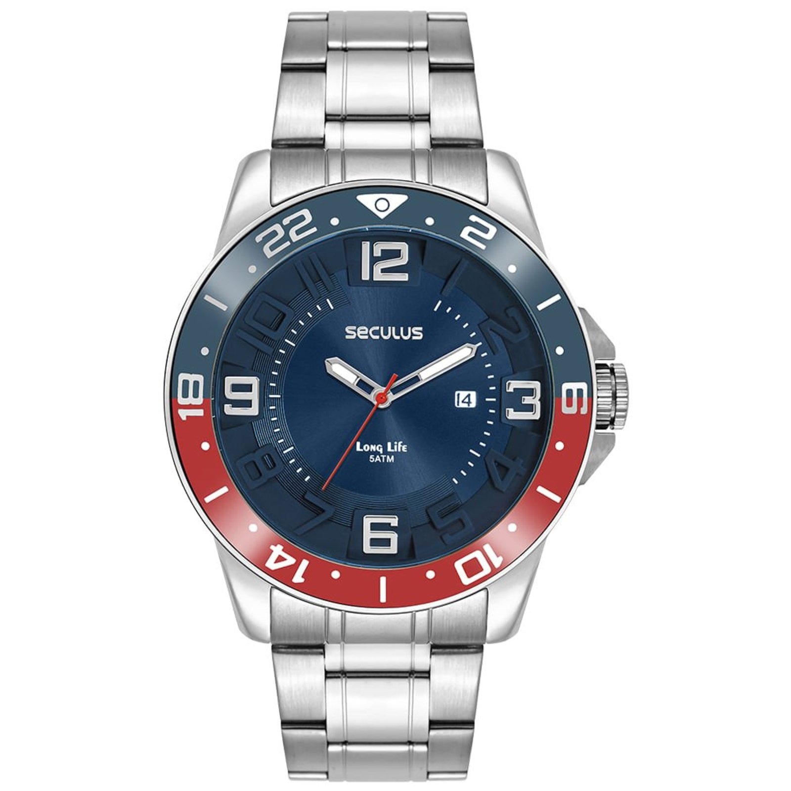 Relógio Seculus Masculino Bicolor Calendário e Bezel Seculus