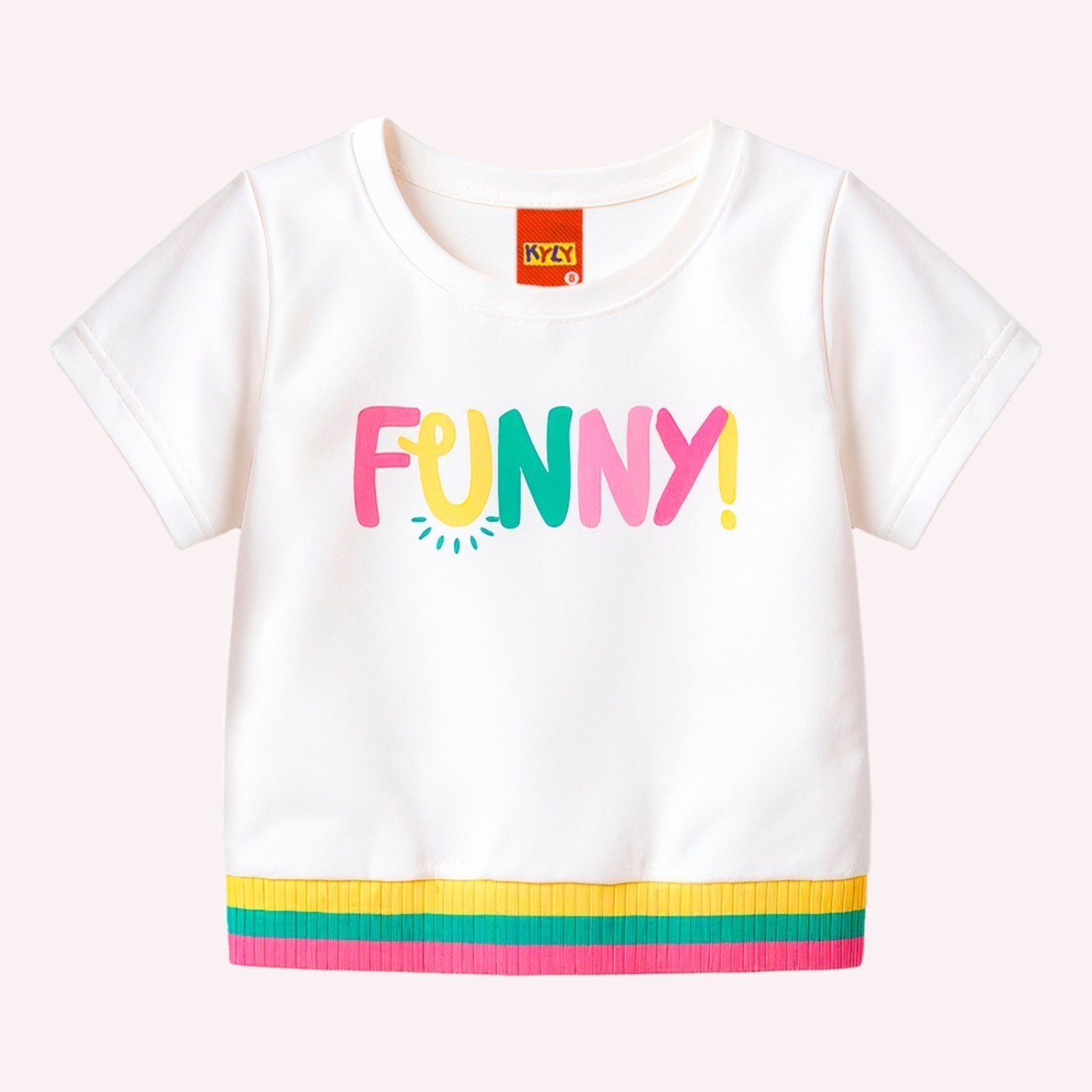 Infantil - Blusa Cropped Menina Lettering Kyly