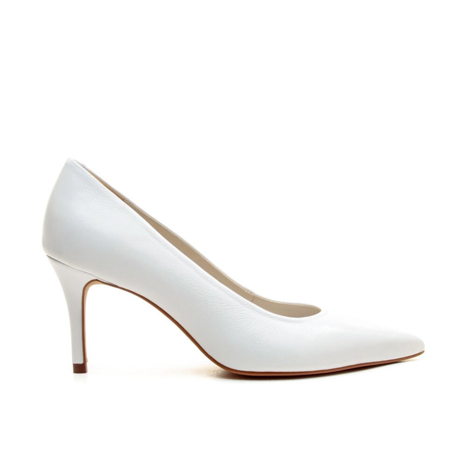 Scarpin Couro Branco Salto Médio Cecconello 3006003-1