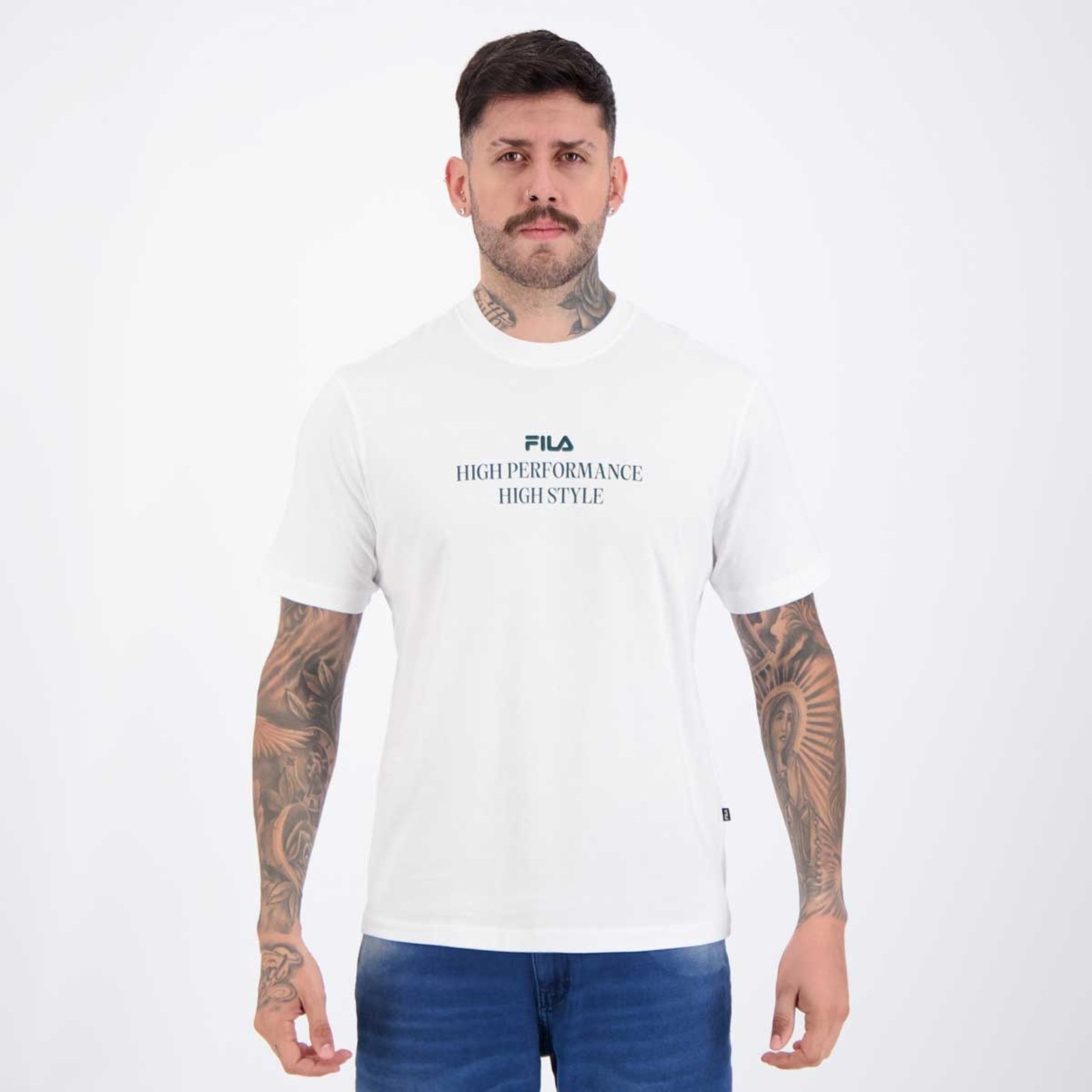 Camiseta Fila Comfort High Style Letter Branca e Verde