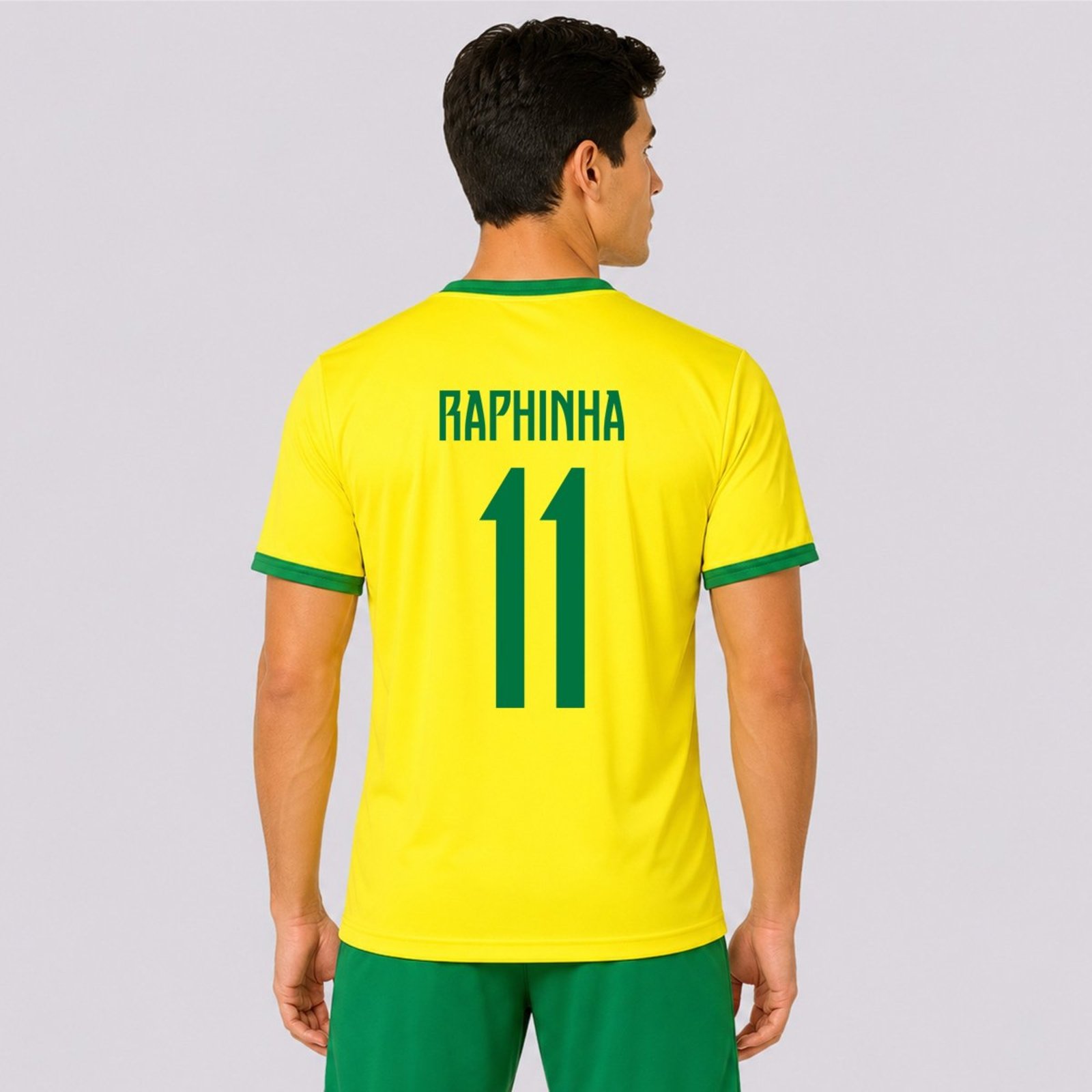 Camisa Placar Brasil Brasão Amarela 11 Raphinha