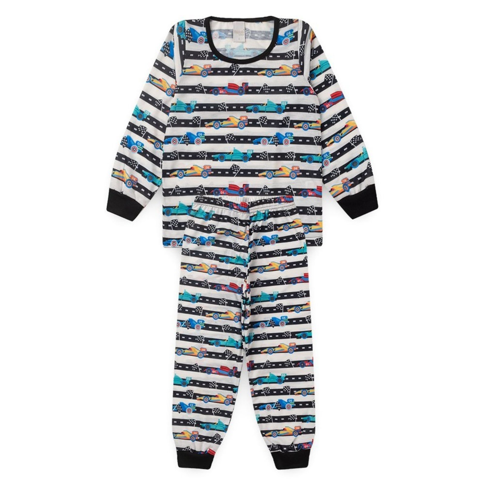 Vista 2 Pijama Molekada Menino Longo Corrida preto Molekada preto