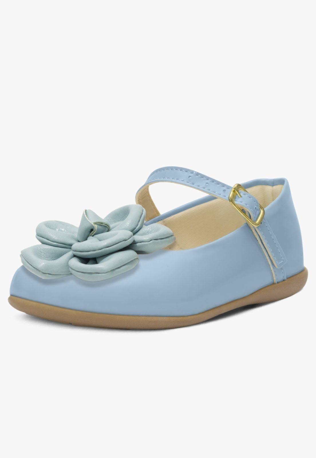 Infantil – Sapatilha Rasteira Feminina Pópidi Flor Azul
