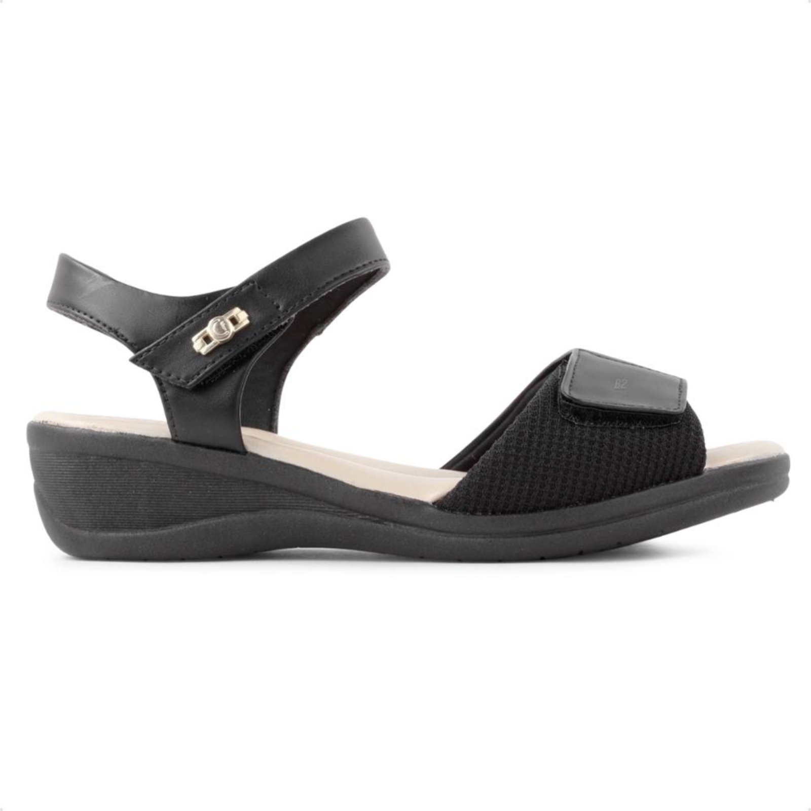 Sandália Comfortflex Salto Baixo Feminina Preto