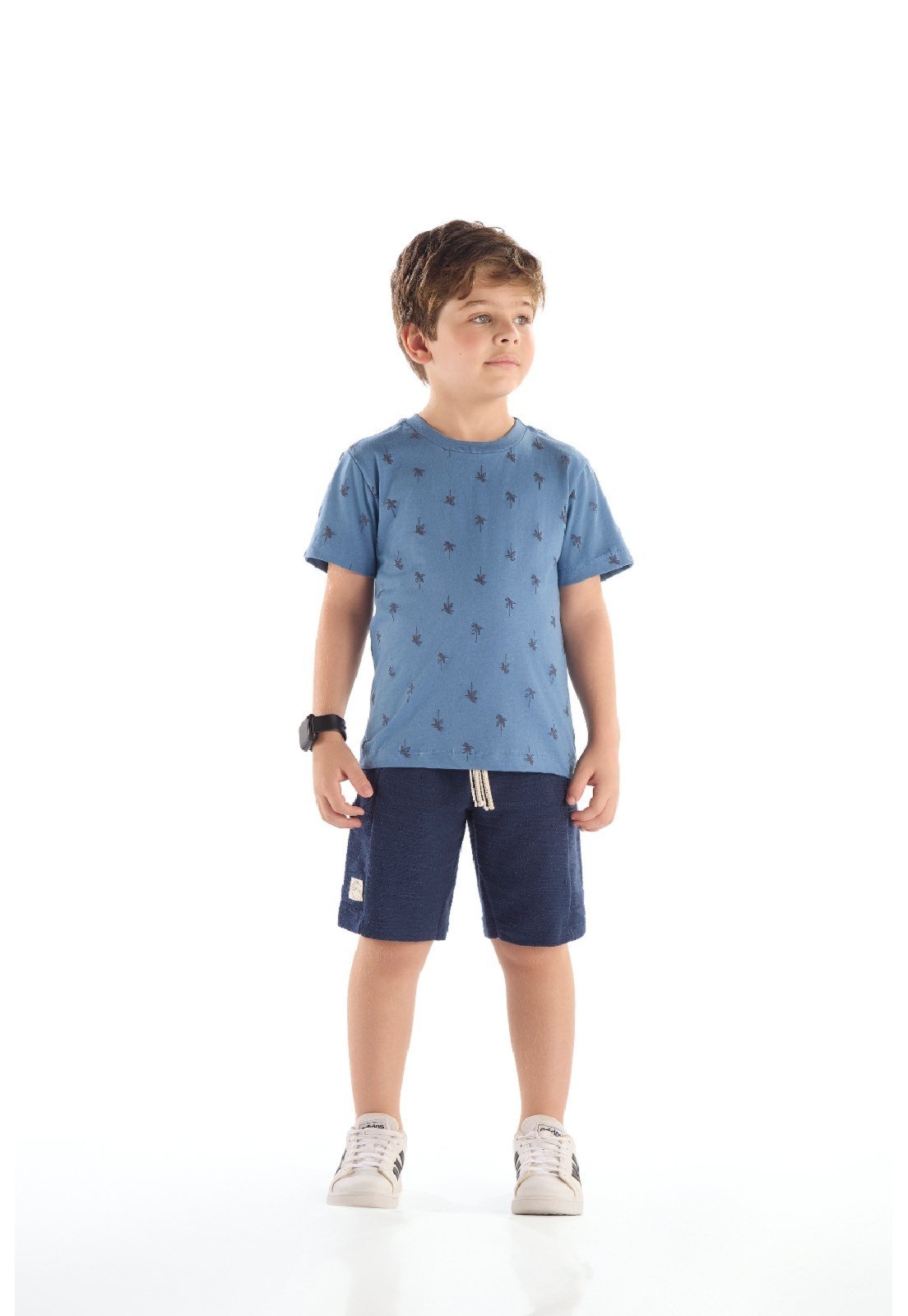 Vista 2 Infantil - Conjunto Camiseta Estampada Bermuda Quimby branco Quimby branco