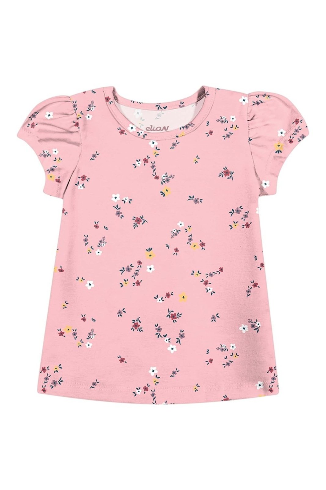 Infantil - Blusa Menina Manga Franzida Elian Rosa