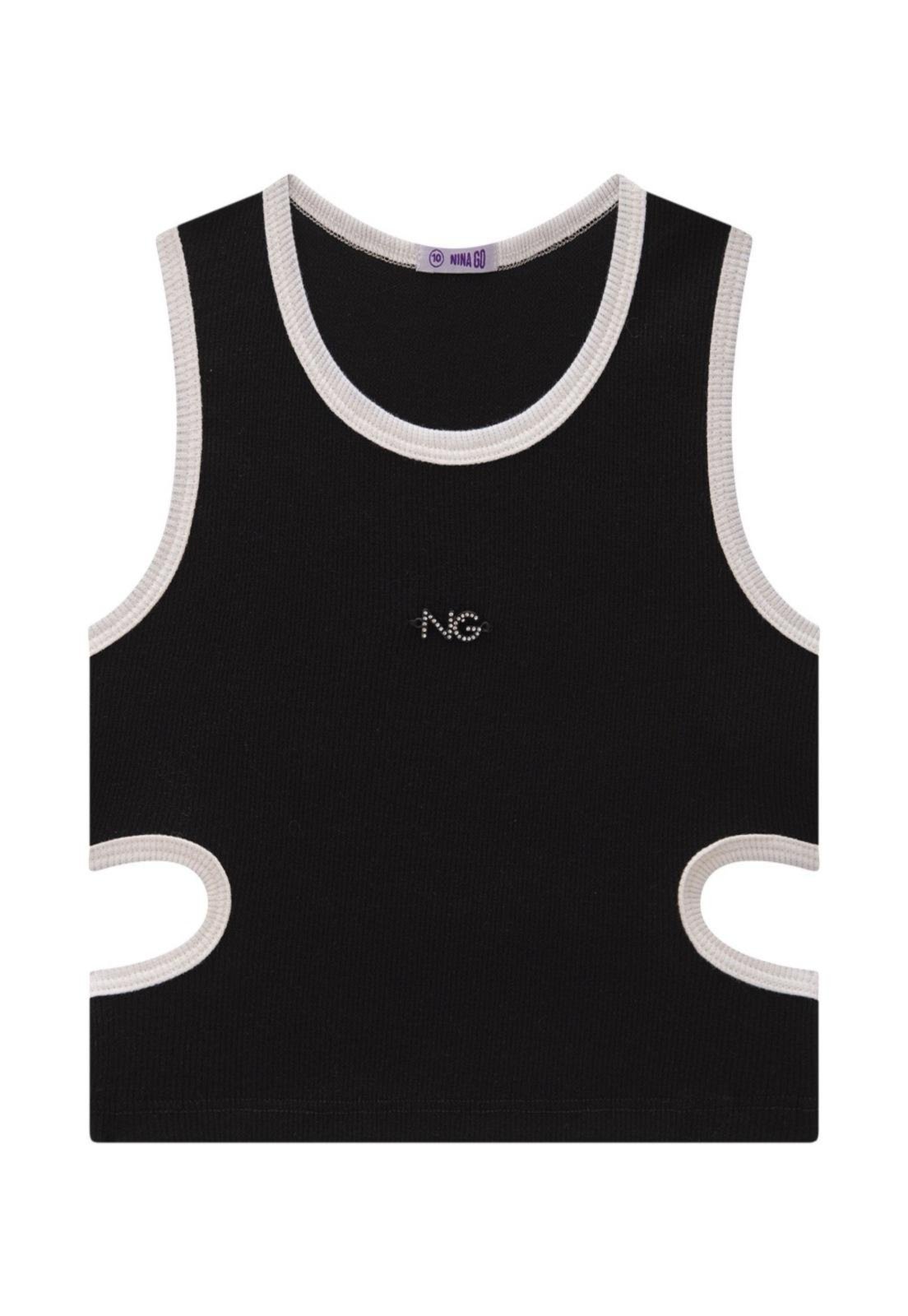 Cropped Regata Menina Preto NIna GO 10 Preto