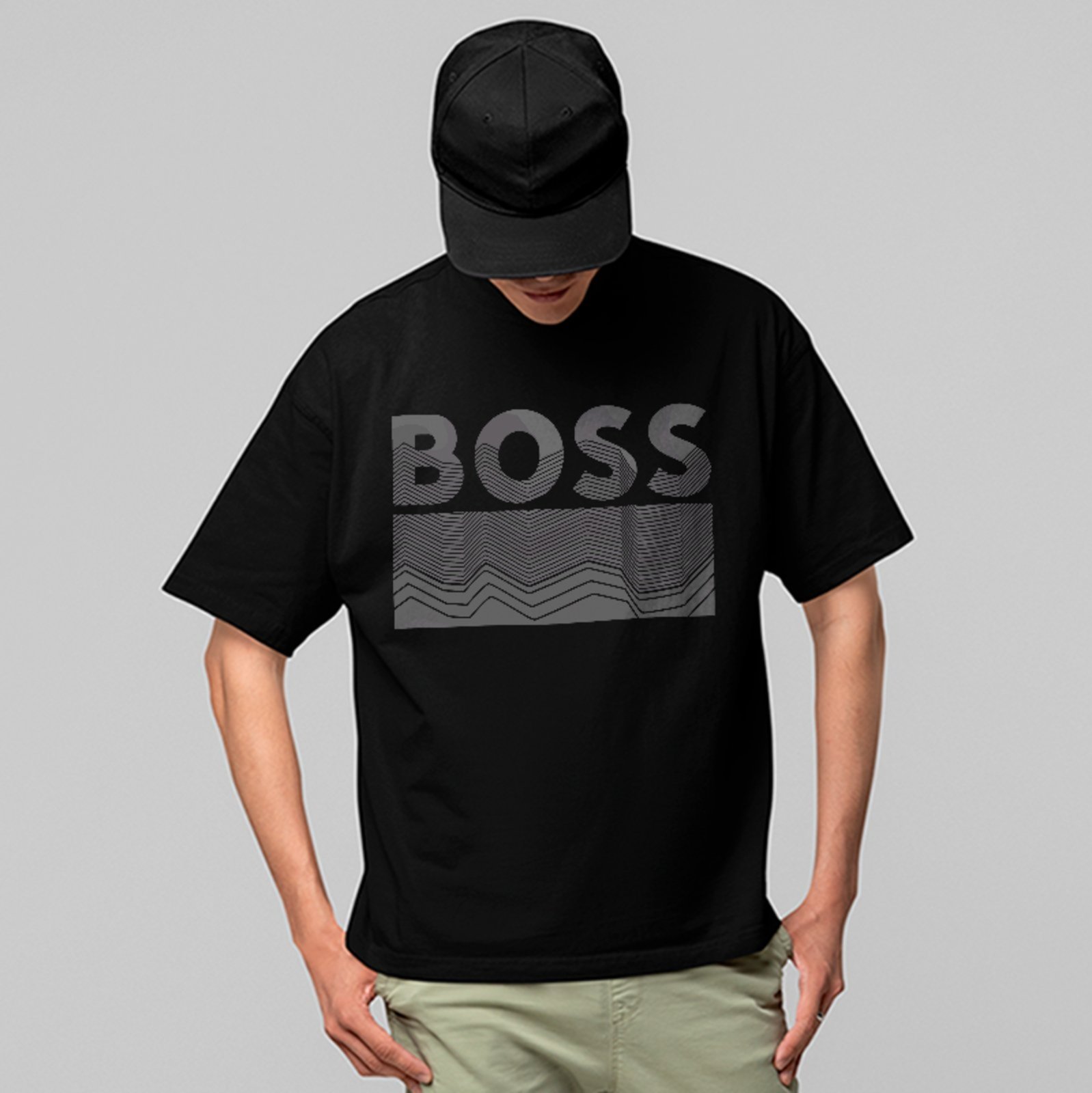 Vista 2 Camiseta Oversized Boss Estética Moderna Casual Luxo ousy branco ousy branco