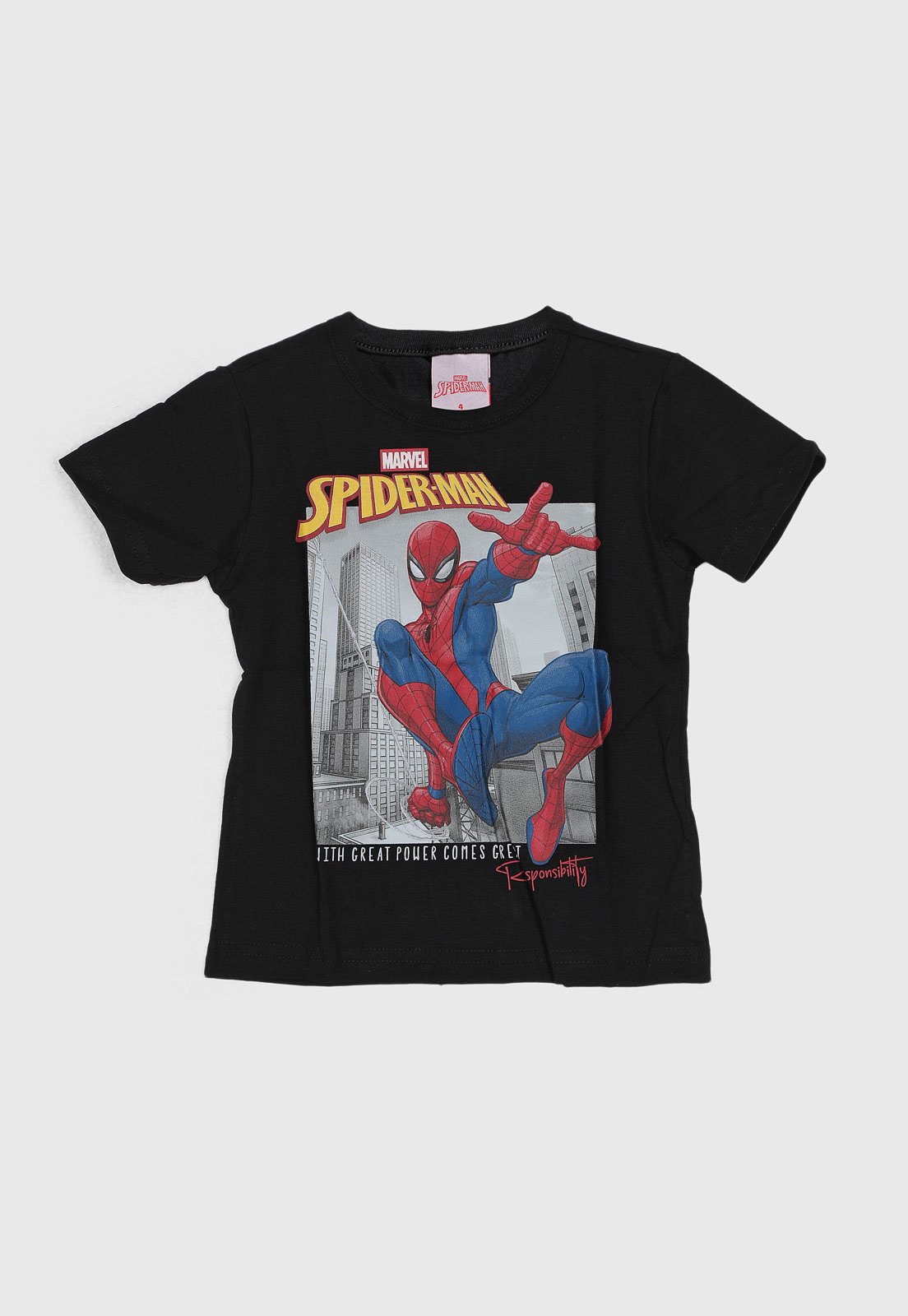 Infantil - Camiseta Brandili Spider Man Preta