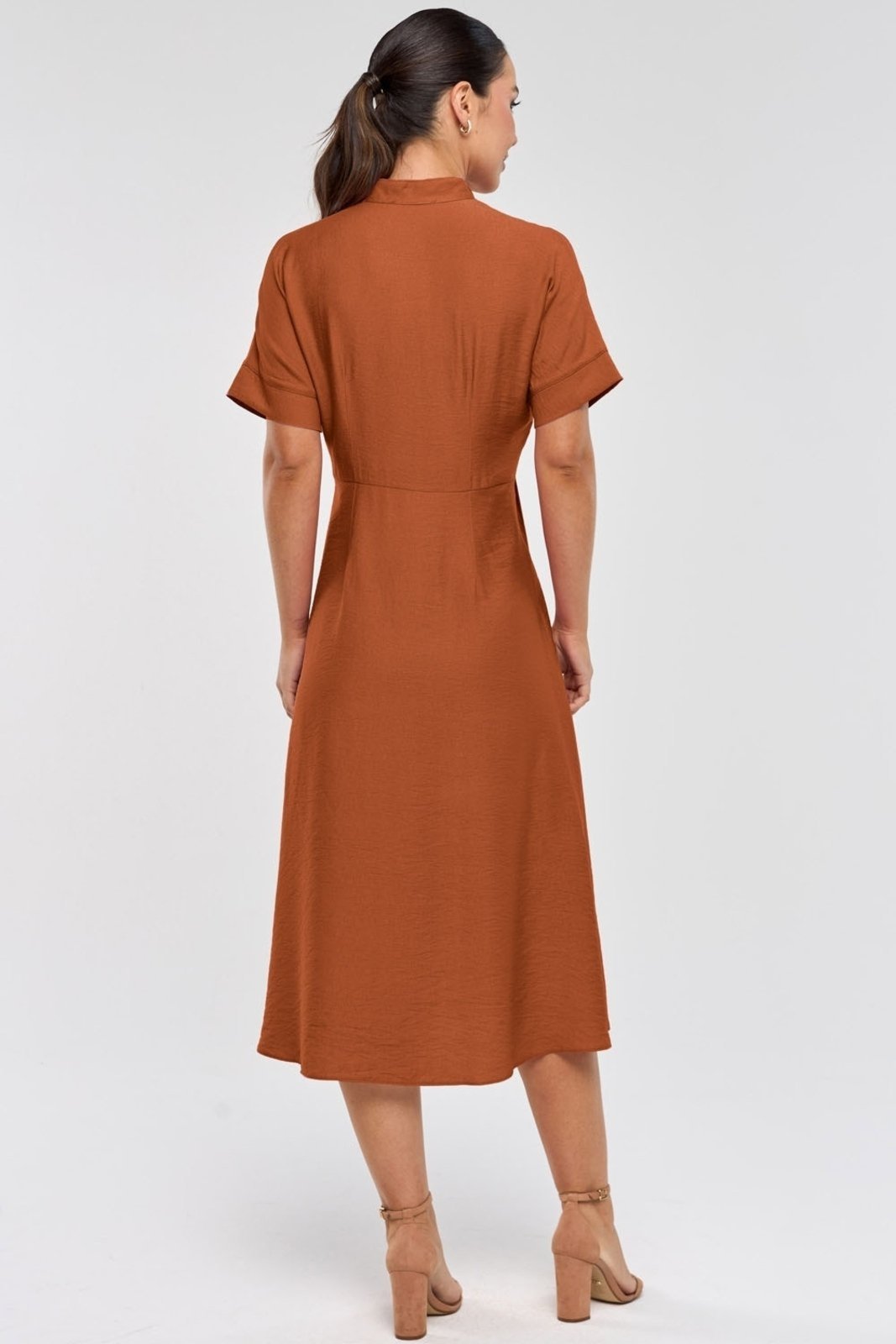 Vestido Chemise Midi PKS Marrom