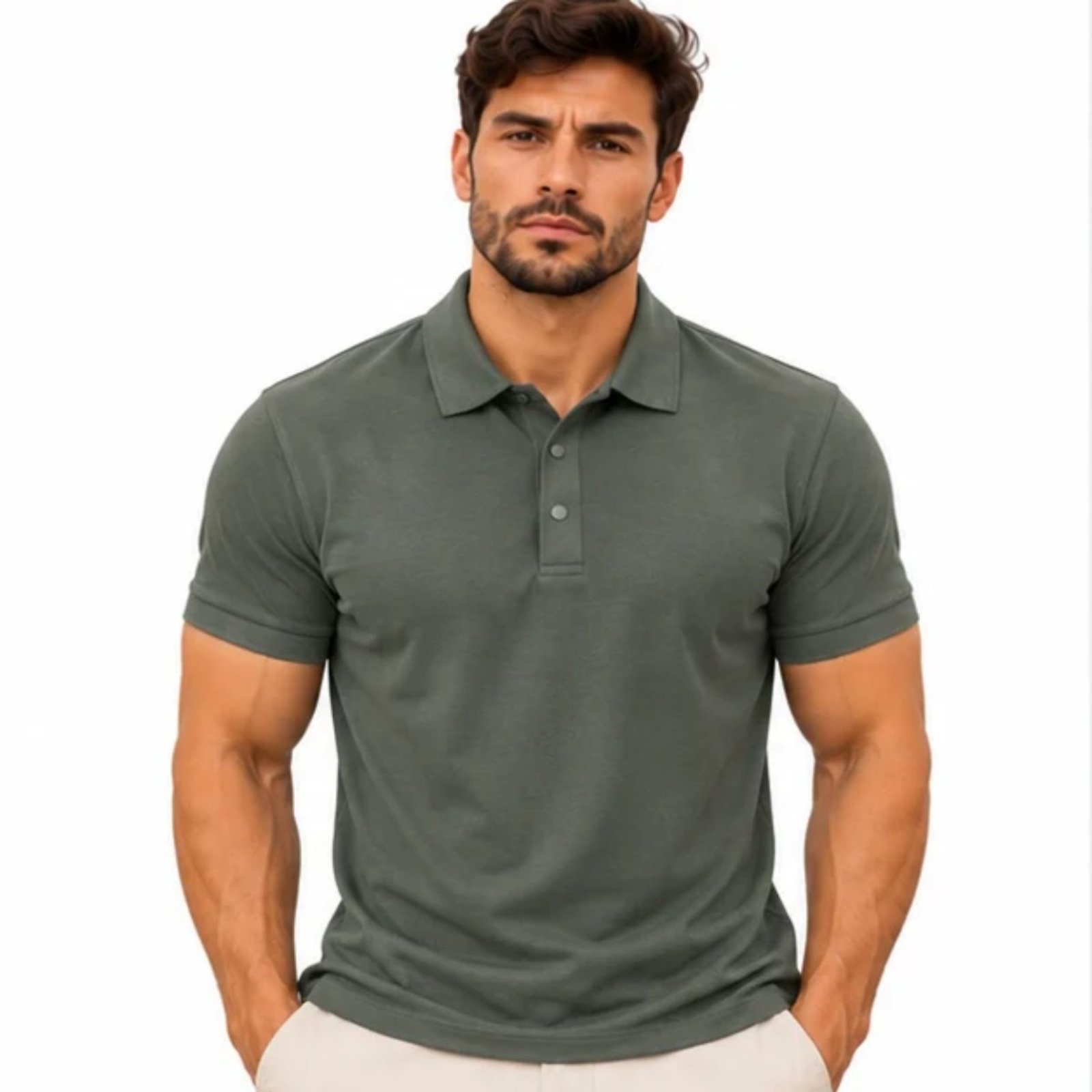 Polo Masculina Poliamida Casual Esportiva Confortável Premium Verde