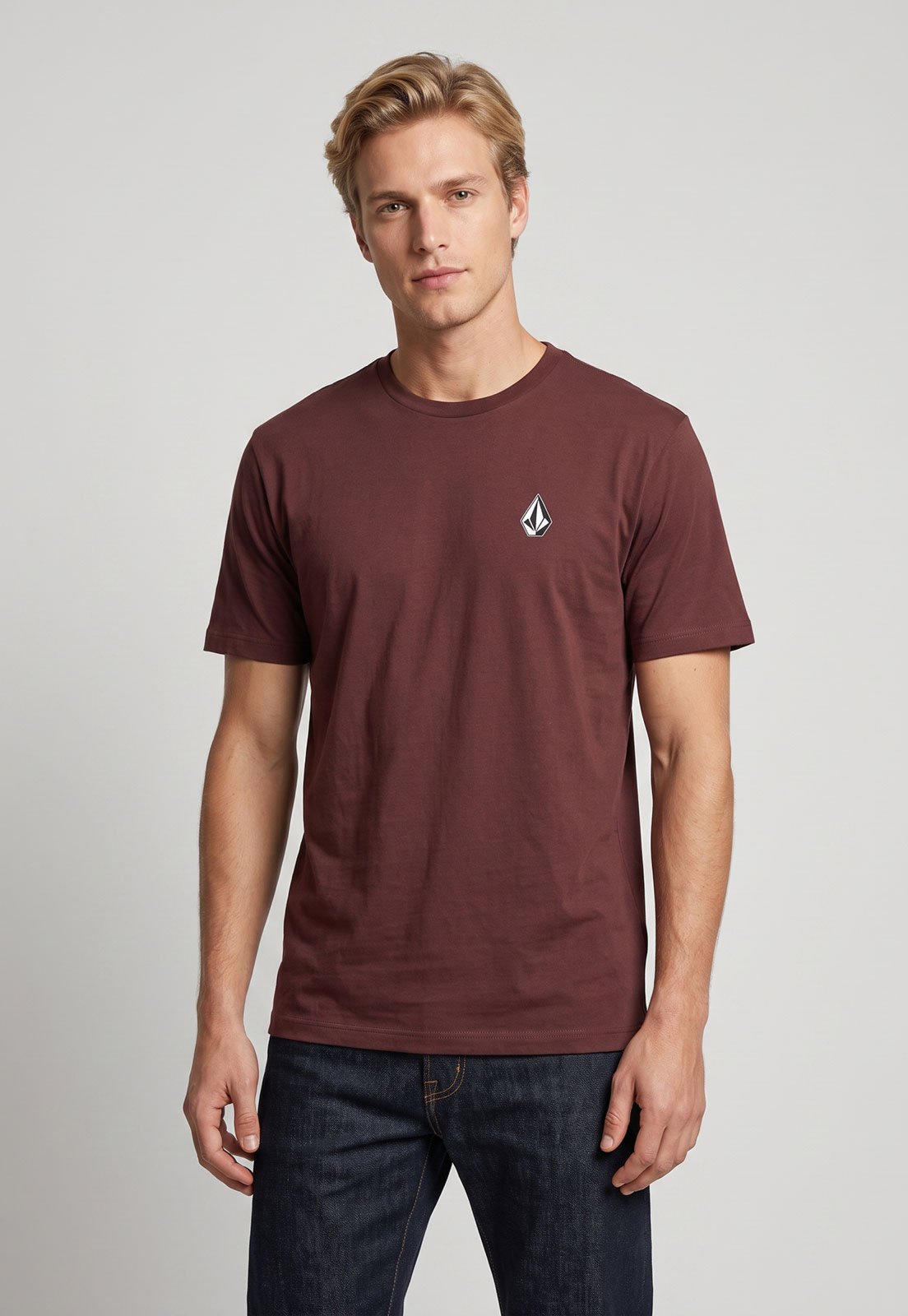 Camiseta Masculina Volcom Silk Iconic Vinho