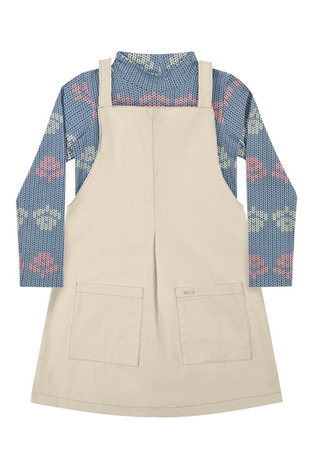 Infantil - Conjunto Menina Com Vestido Flores Elian Azul