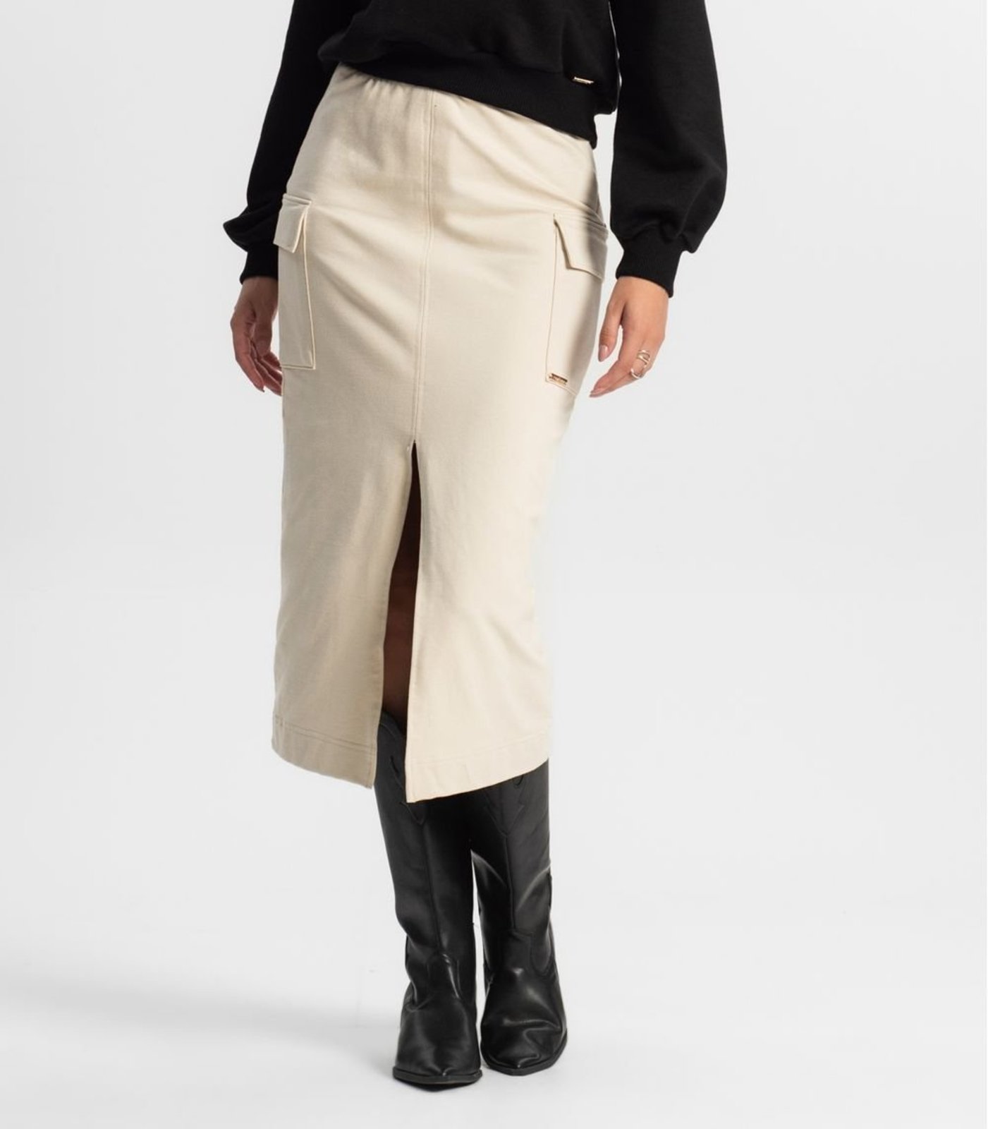 Vista 3 Saia Midi Cargo Feminino Rovitex bege Rovitex bege