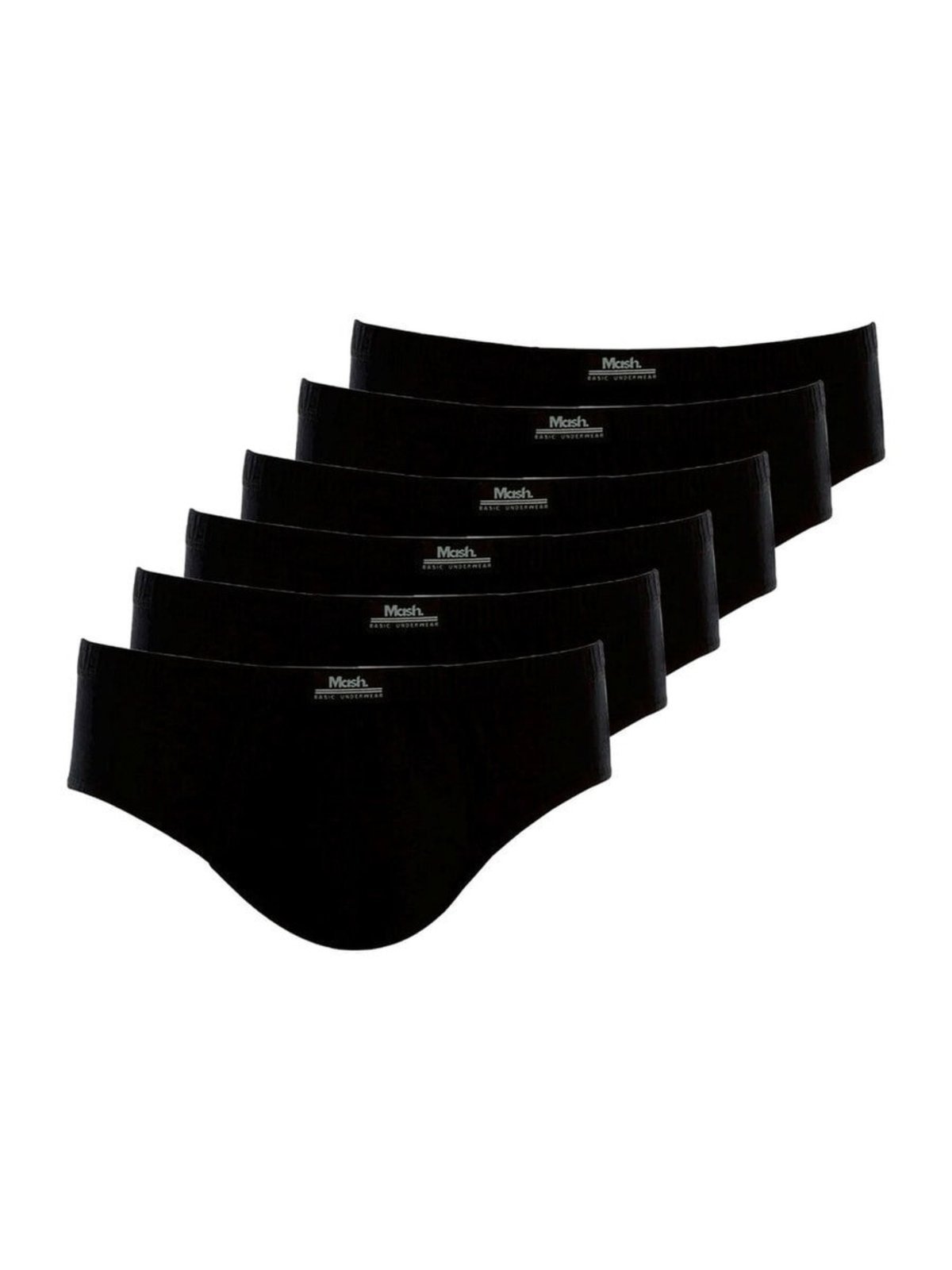 Kit com 6 Cuecas Slip Mash 074.58 Preto