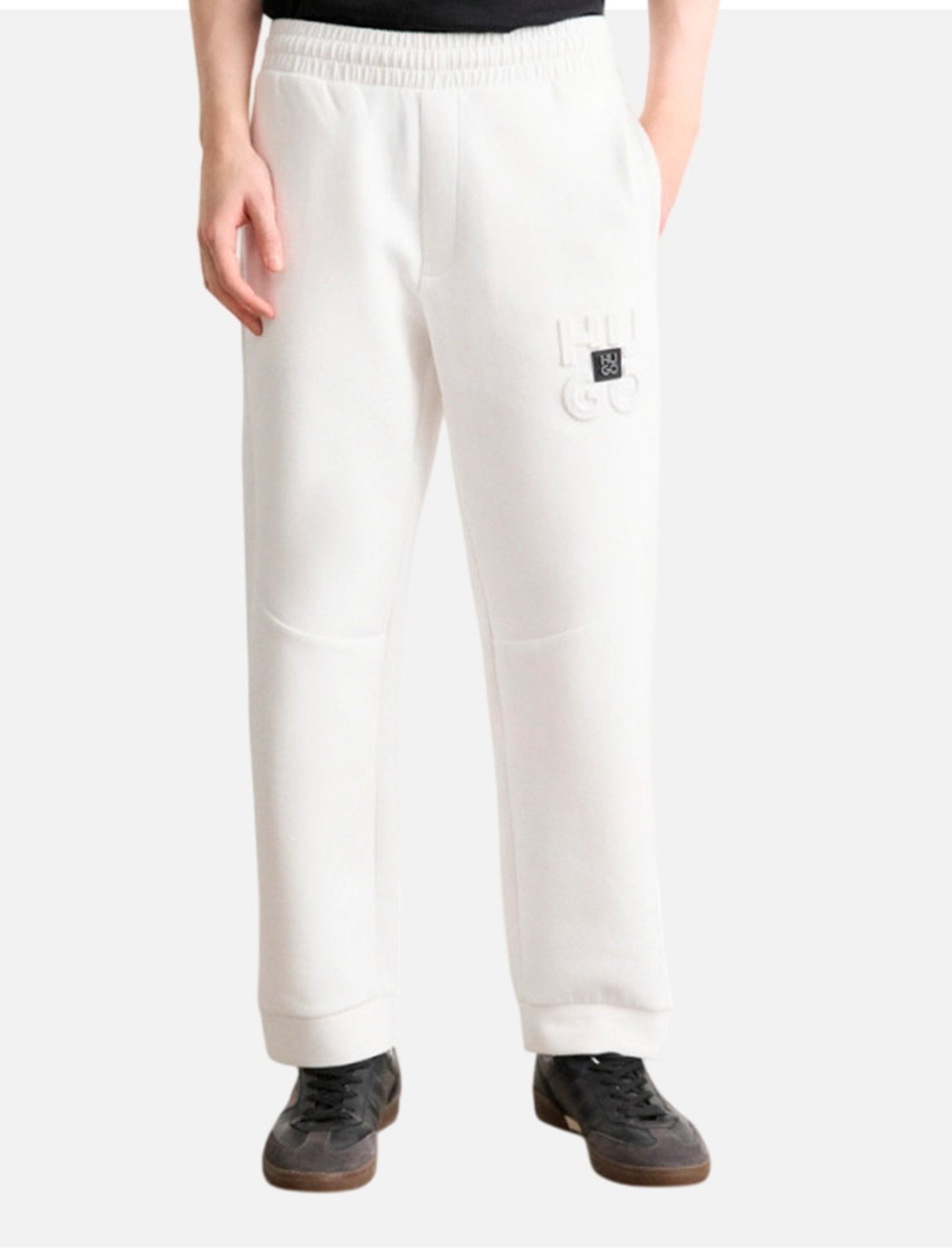 Vista 2 Calça Hugo Boss Masculina Moletom Regular Fit Debospant Branca branco Hugo Boss branco