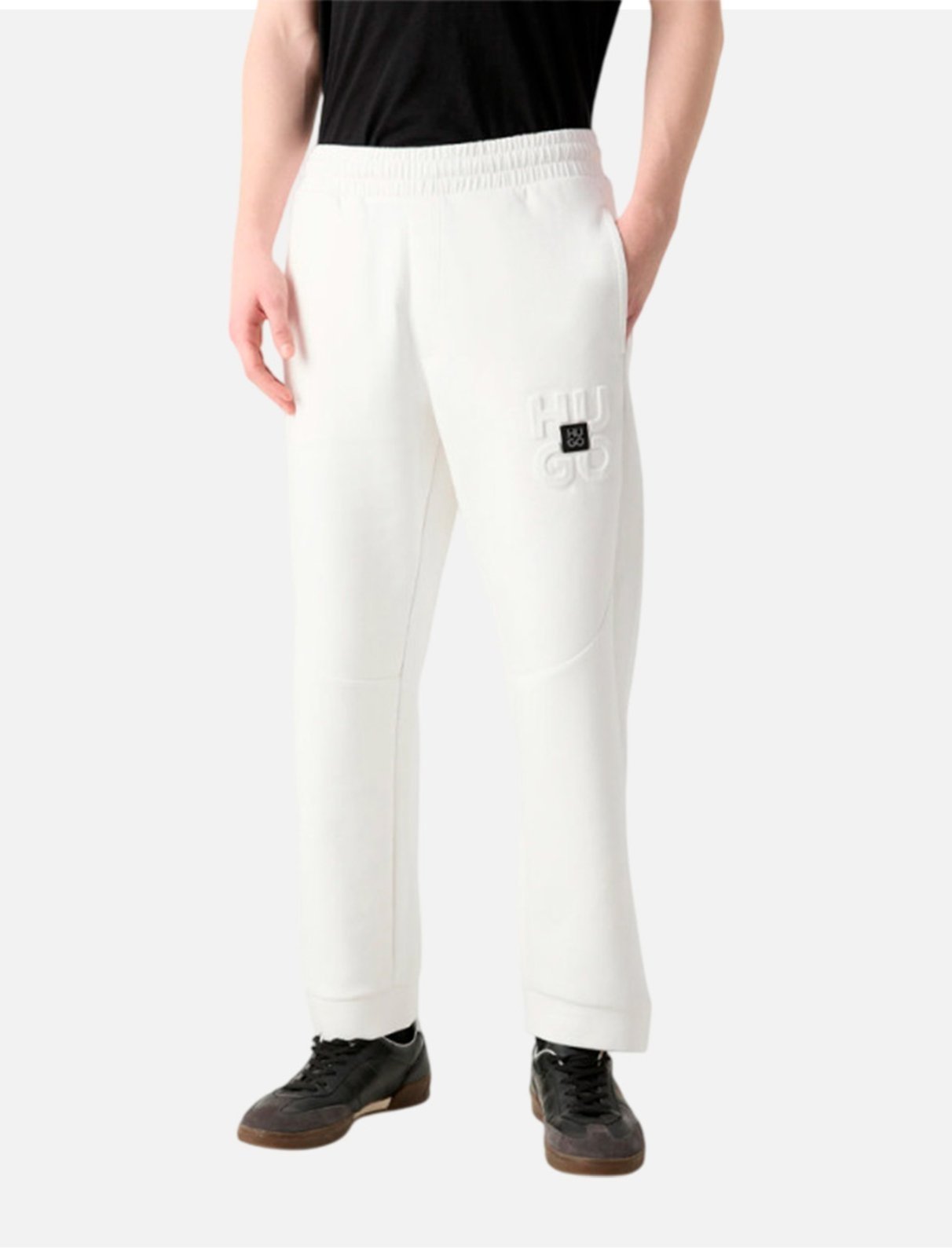Vista 3 Calça Hugo Boss Masculina Moletom Regular Fit Debospant Branca branco Hugo Boss branco