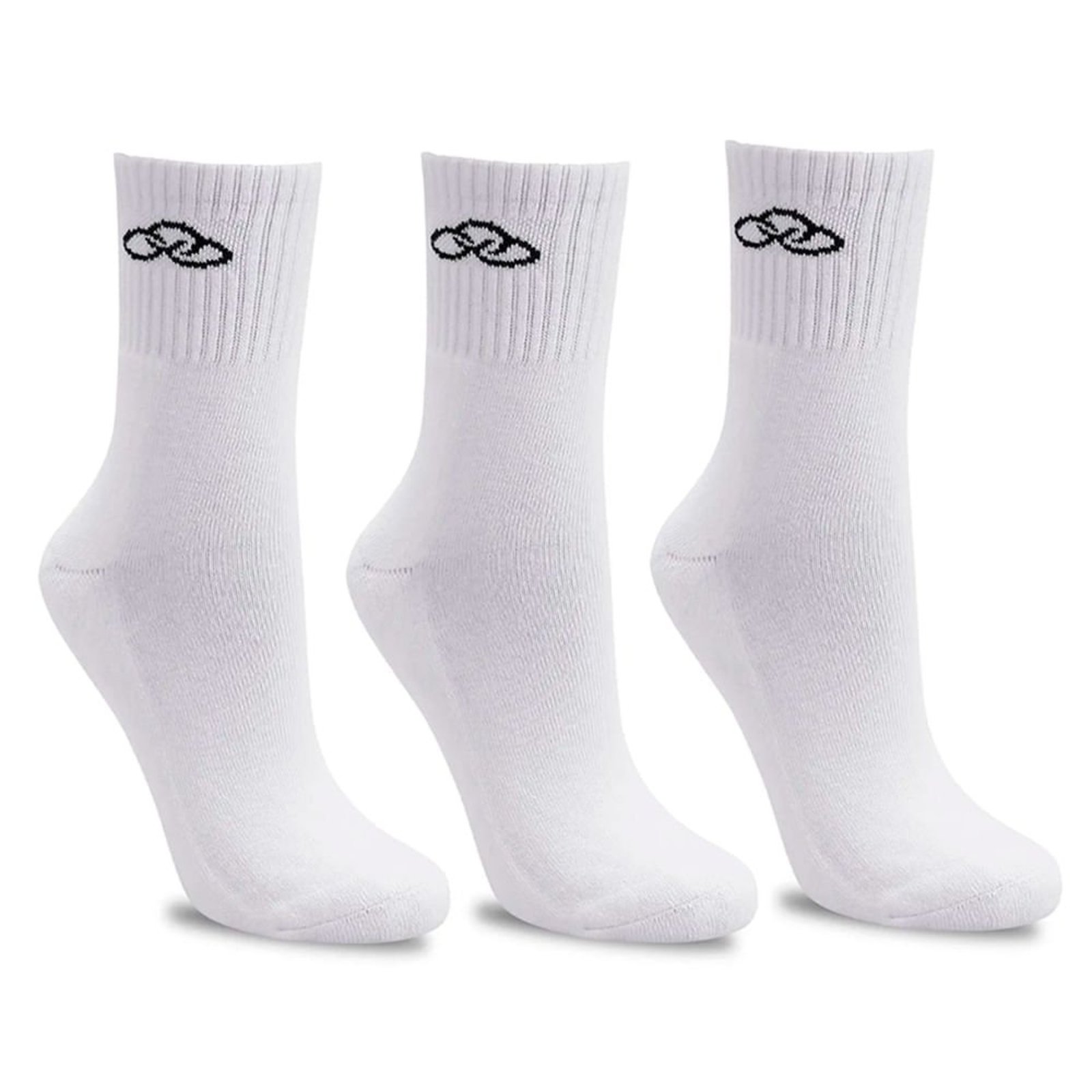 Kit 3 Pares de Meia Feminina Olympikus Cano Médio Branco