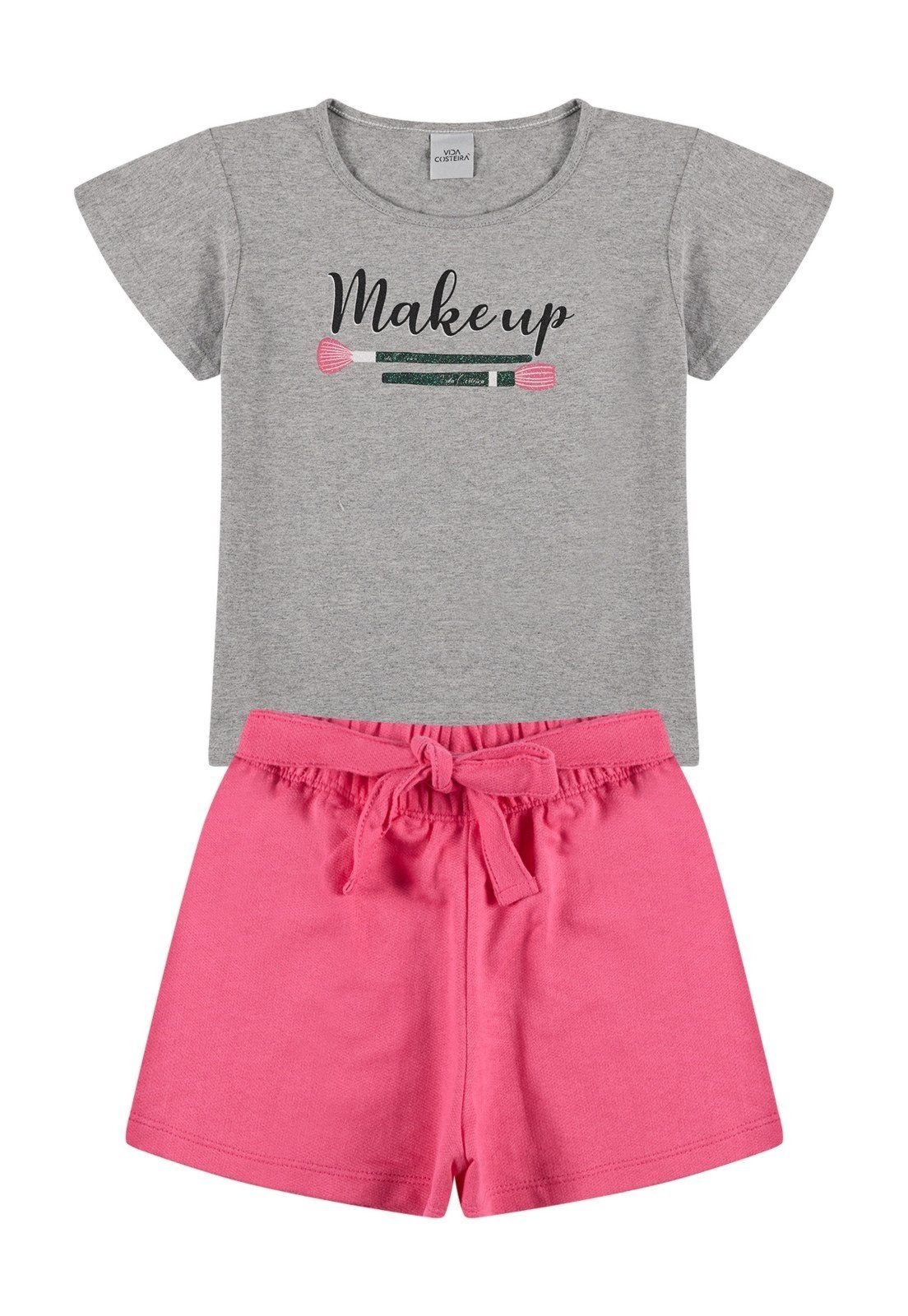 Vista 3 Infantil - Conjunto Menina Manga Evasê Makeup Mescla VIDA COSTEIRA cinza VIDA COSTEIRA cinza