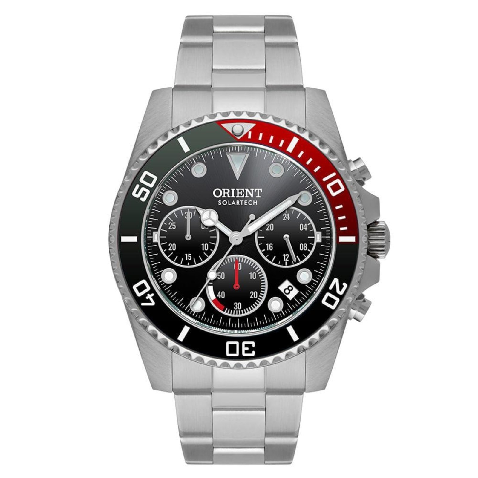 Relógio de Pulso Masculino Solartech Orient Cor Prata MBSSC273 P1SX Coleção Exclusiva