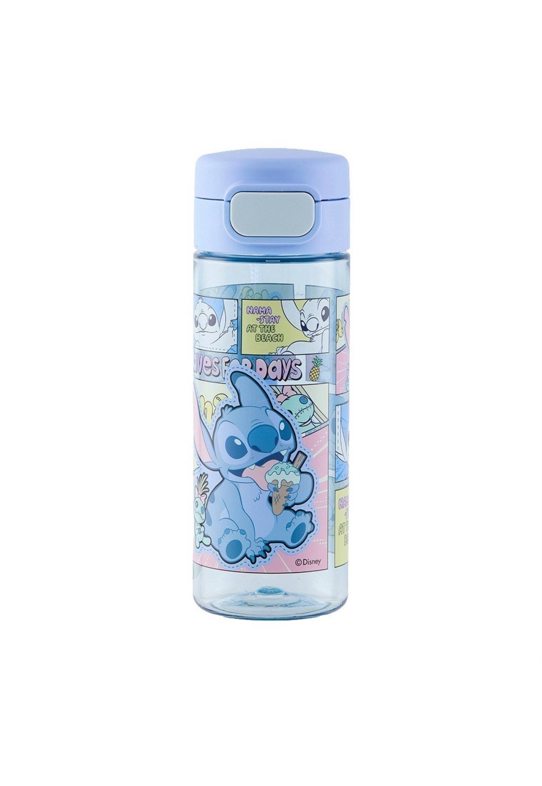 Infantil - Garrafa Robusta Stitch Azul Passeio Escola Disney