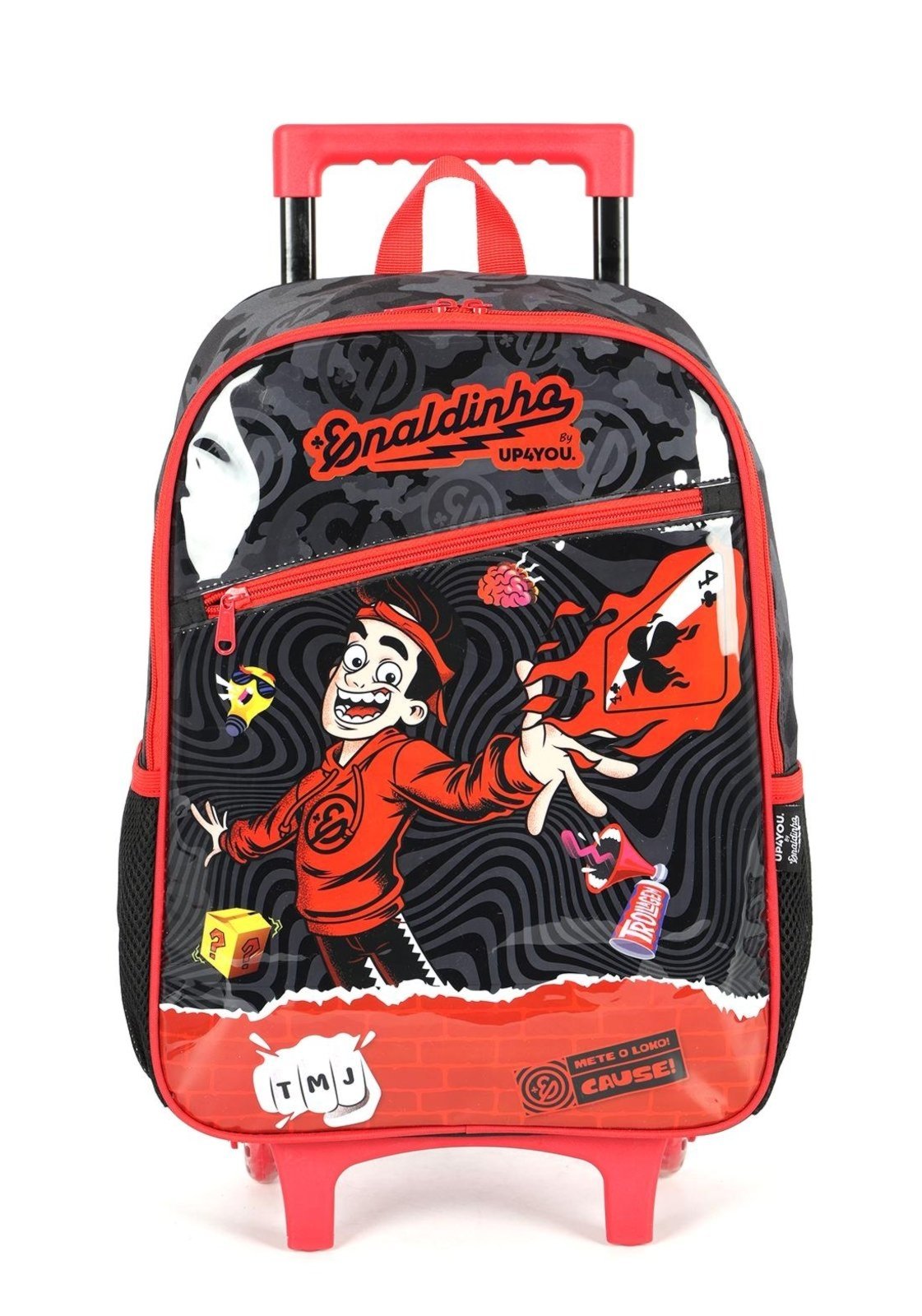 Vista 2 Infantil - Mochila de Rodinhas Enaldinho Up4you Média Luxcel vermelho Luxcel vermelho