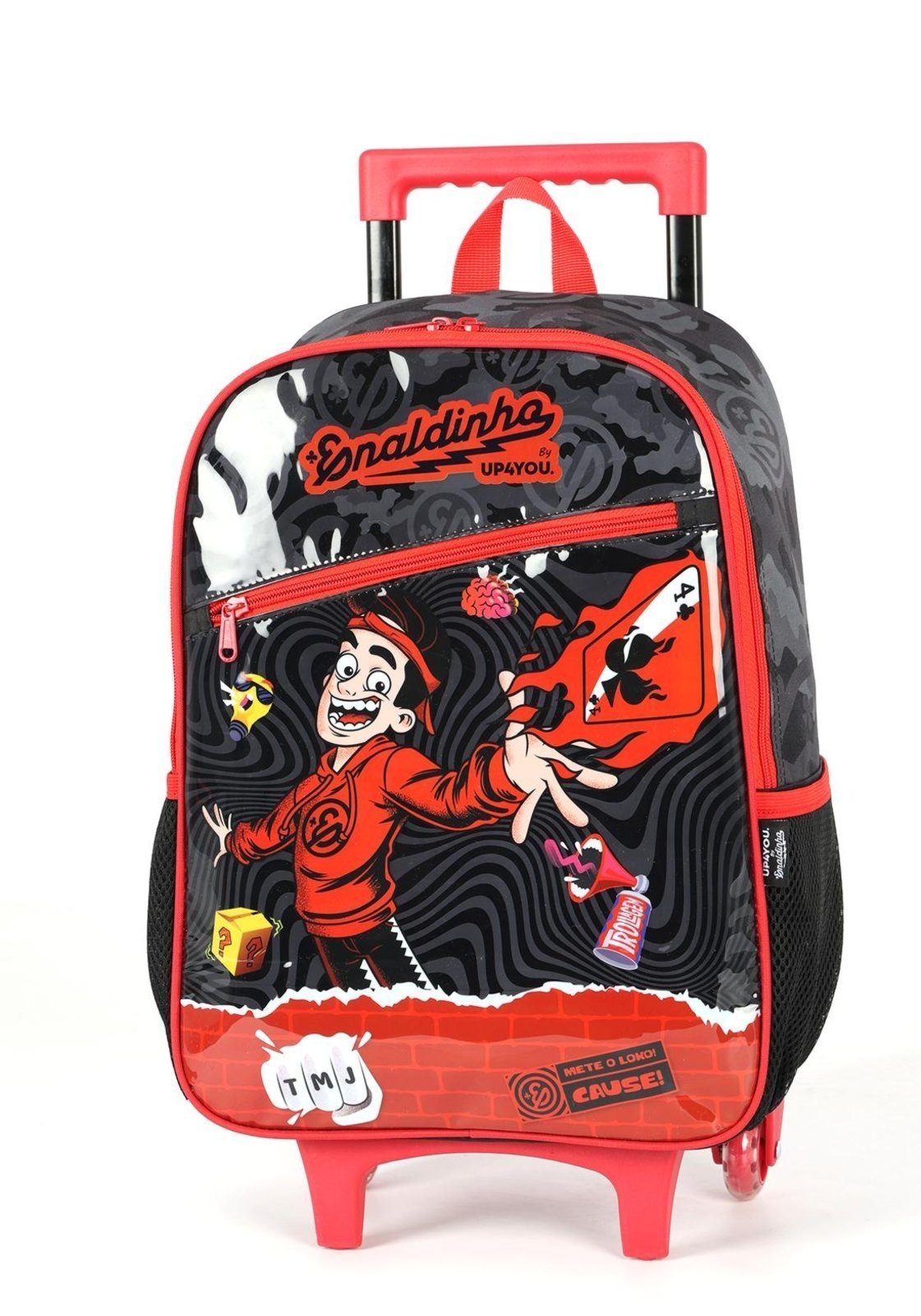 Vista 3 Infantil - Mochila de Rodinhas Enaldinho Up4you Média Luxcel vermelho Luxcel vermelho