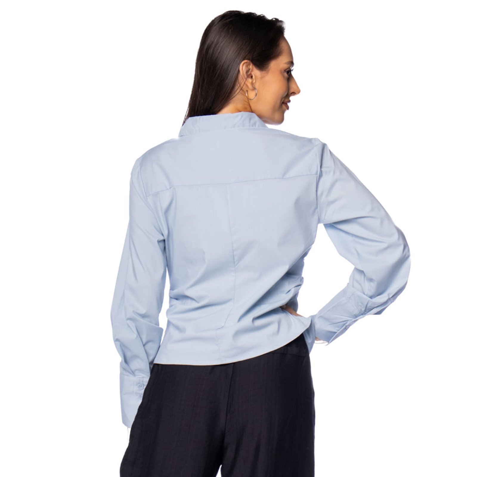 Vista 3 Camisa Feminina The Style Box Crepe rosa The Style Box rosa