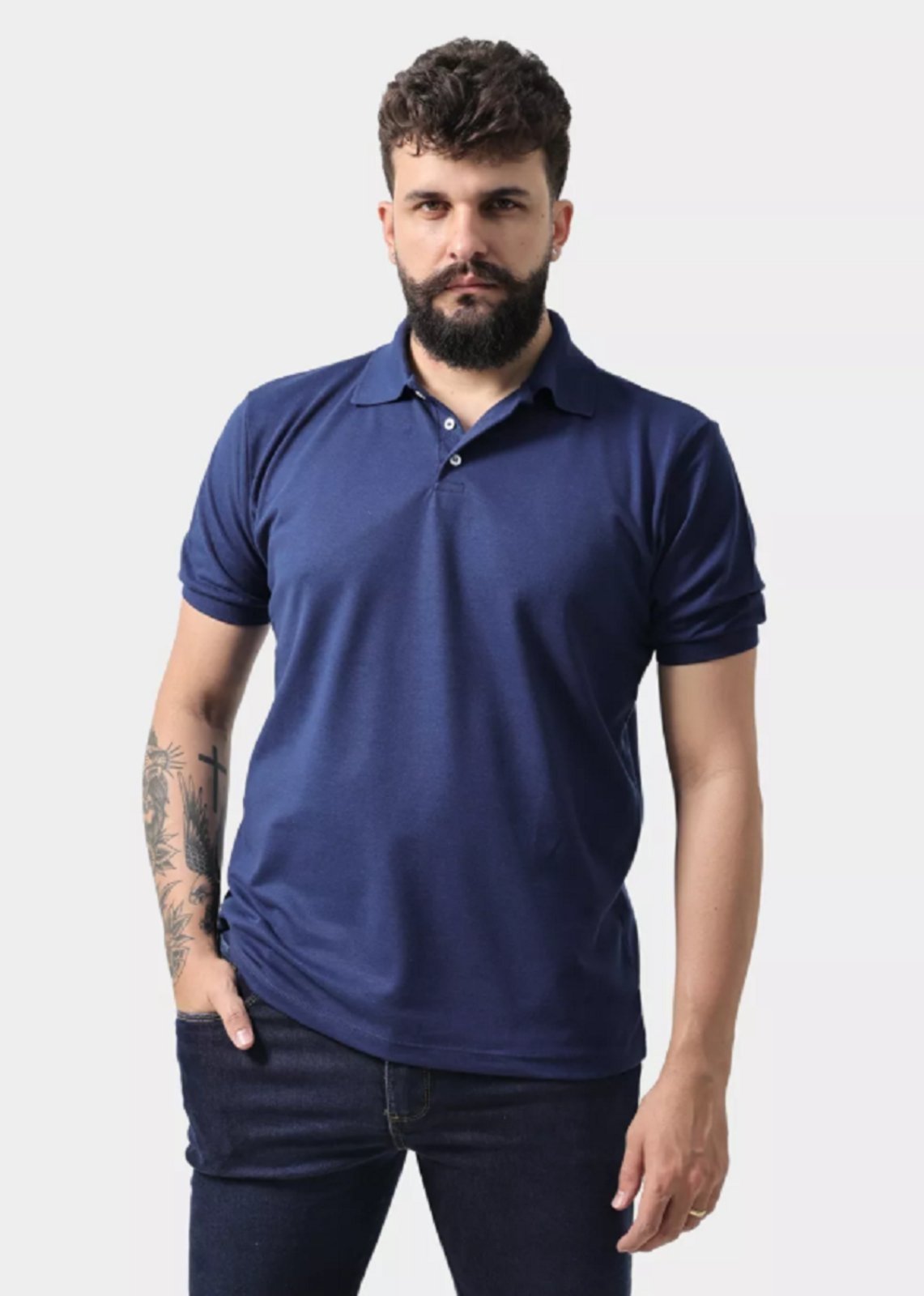 Camisa Polo Masculina Basica Casuals Rute Paula Azul