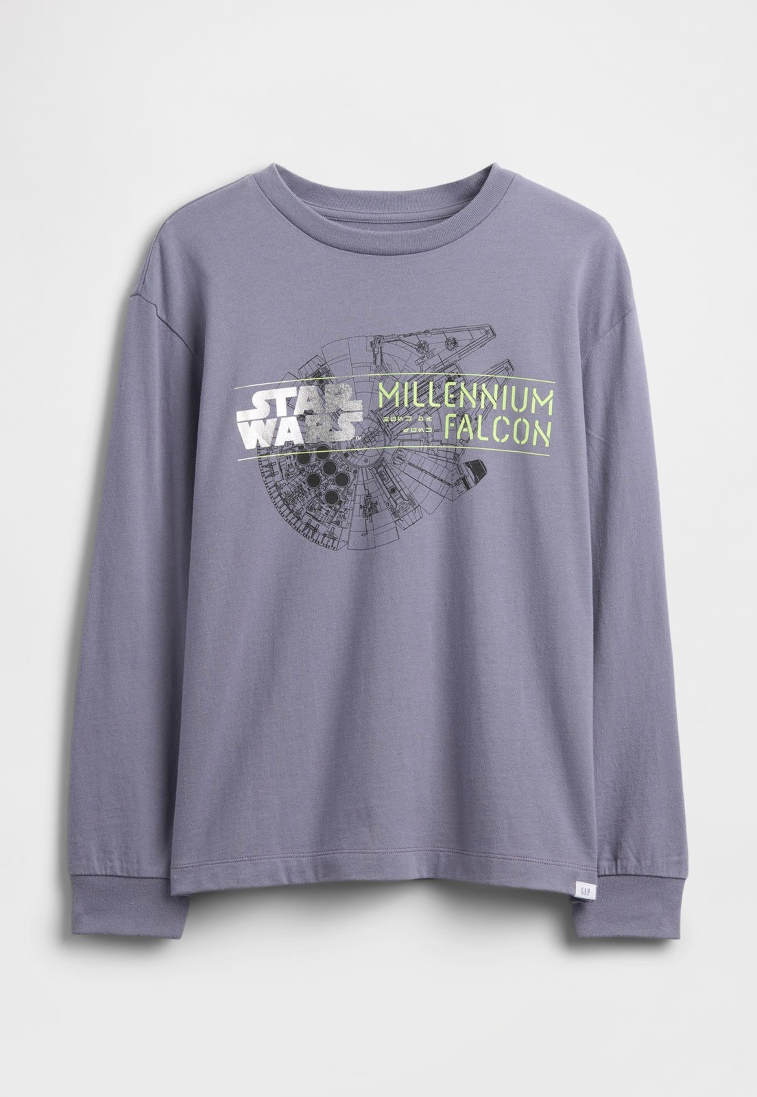 Infantil - Camiseta GAP Star Wars Millennium Falcon Manga Longa Lavanda