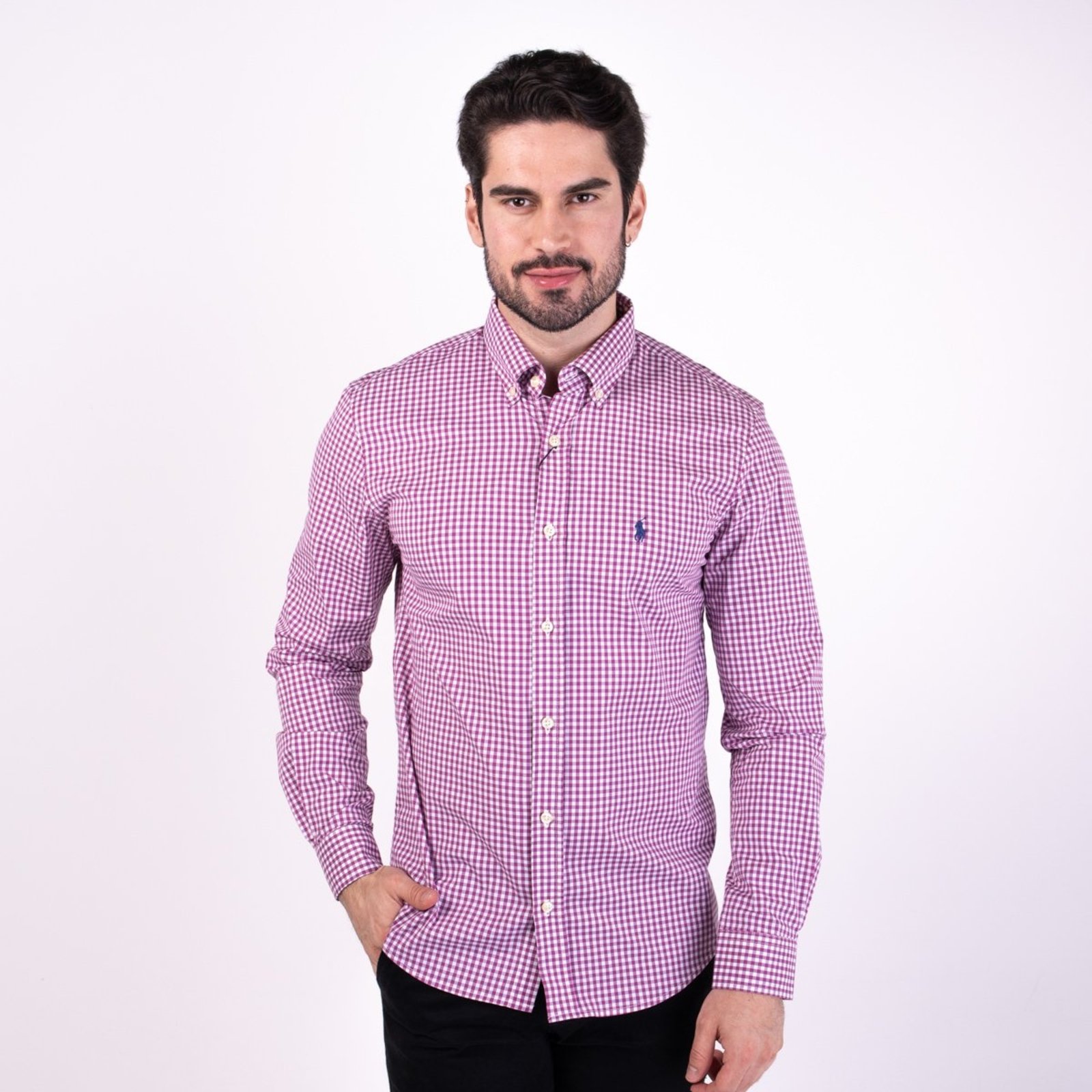 Camisa RL Xadrez Slim Fit Roxa