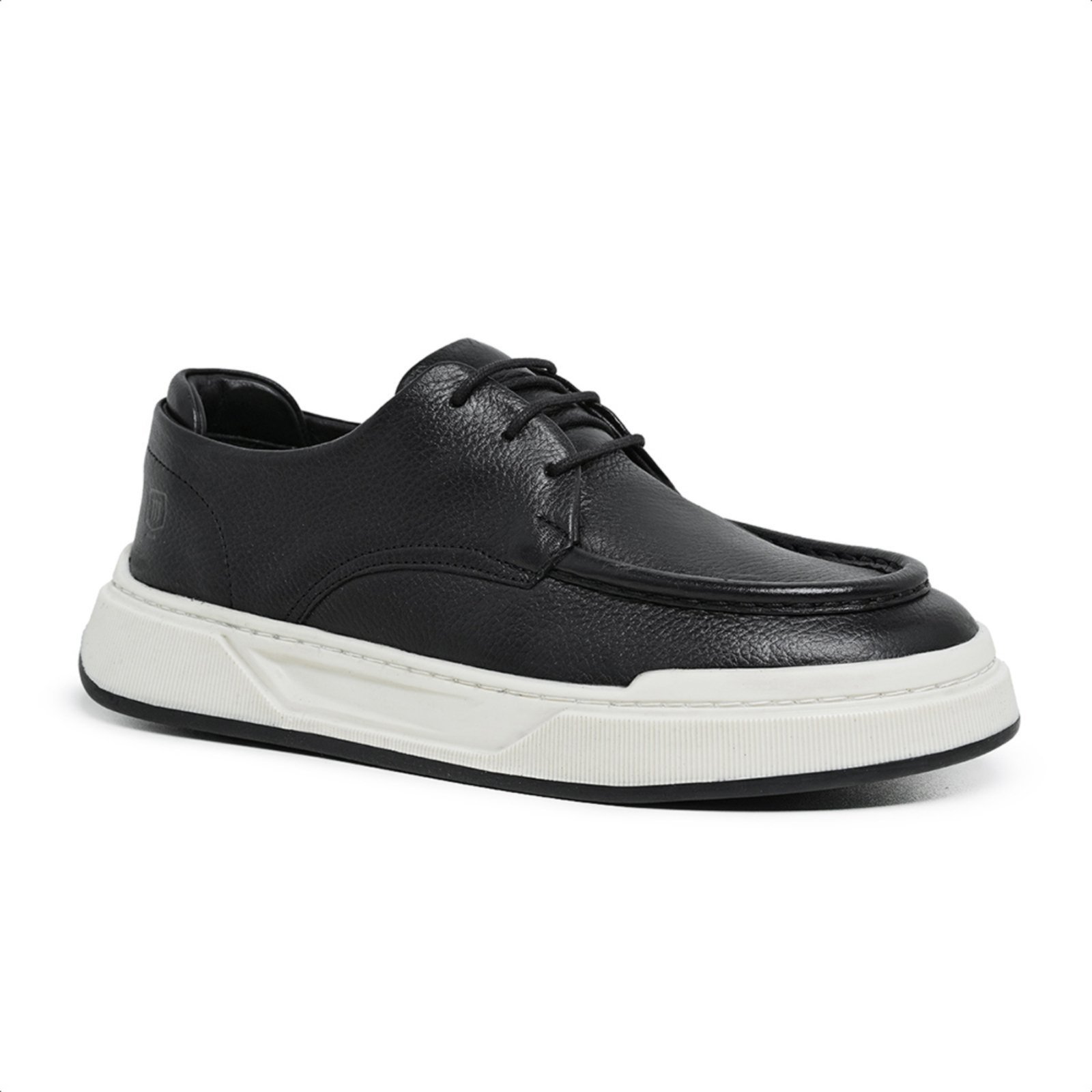 Tênis Masculino Malbork Couro Preto com Solado Branco 027000P