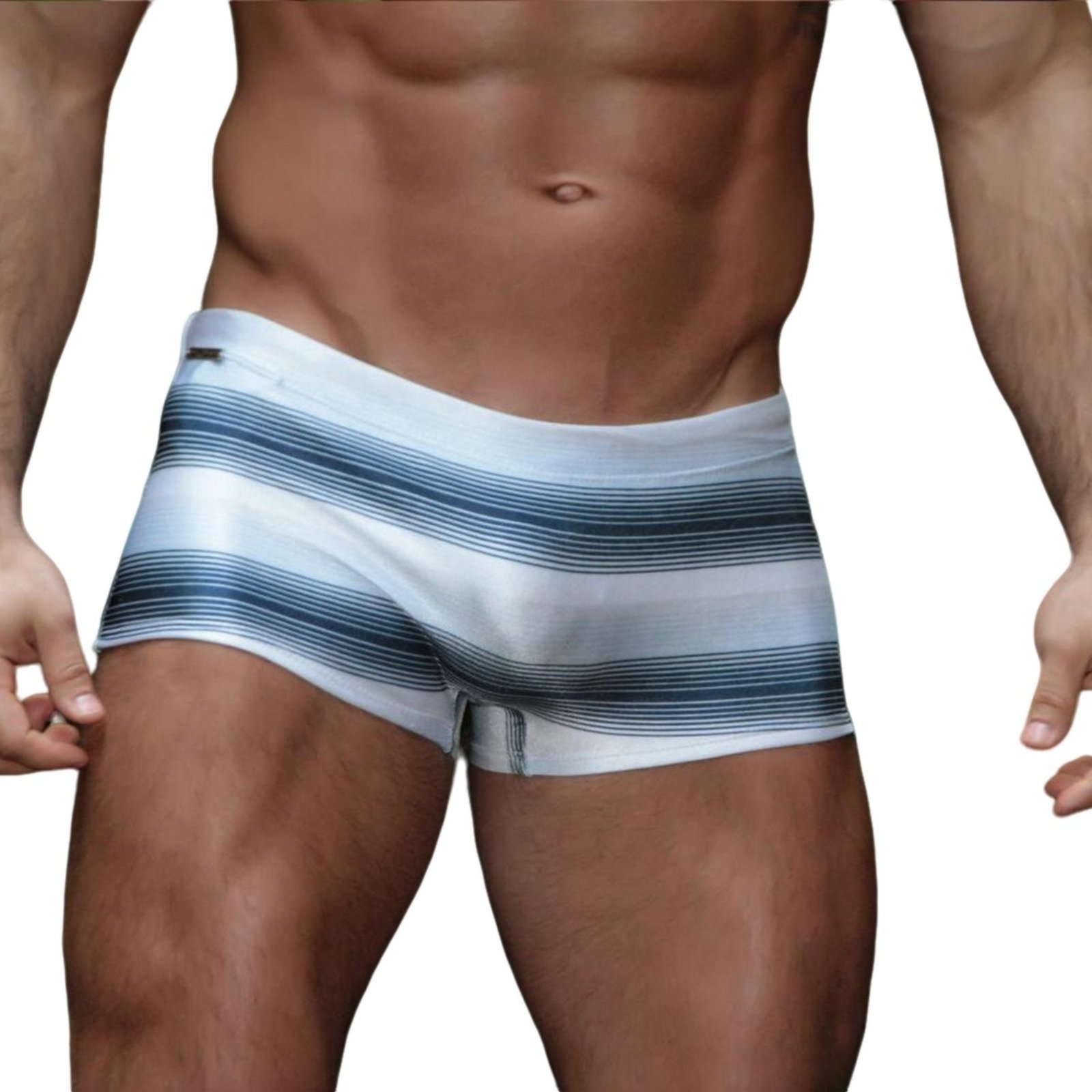 Vista 2 Sunga Boxer Grigo Collection Ocean com bolso branco Grigo Collection branco