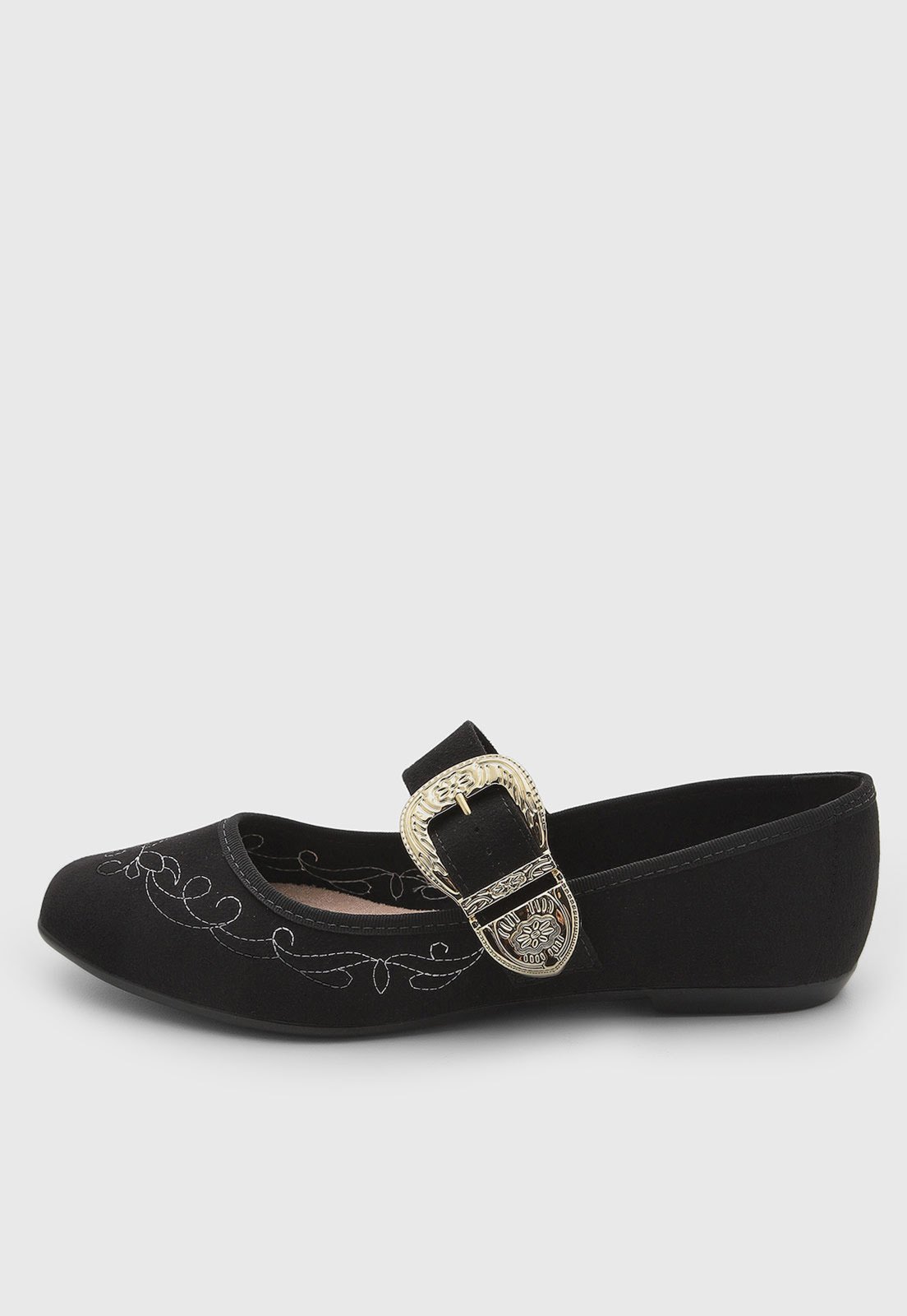 Sapatilha Feminina Moleca Fivela Preta